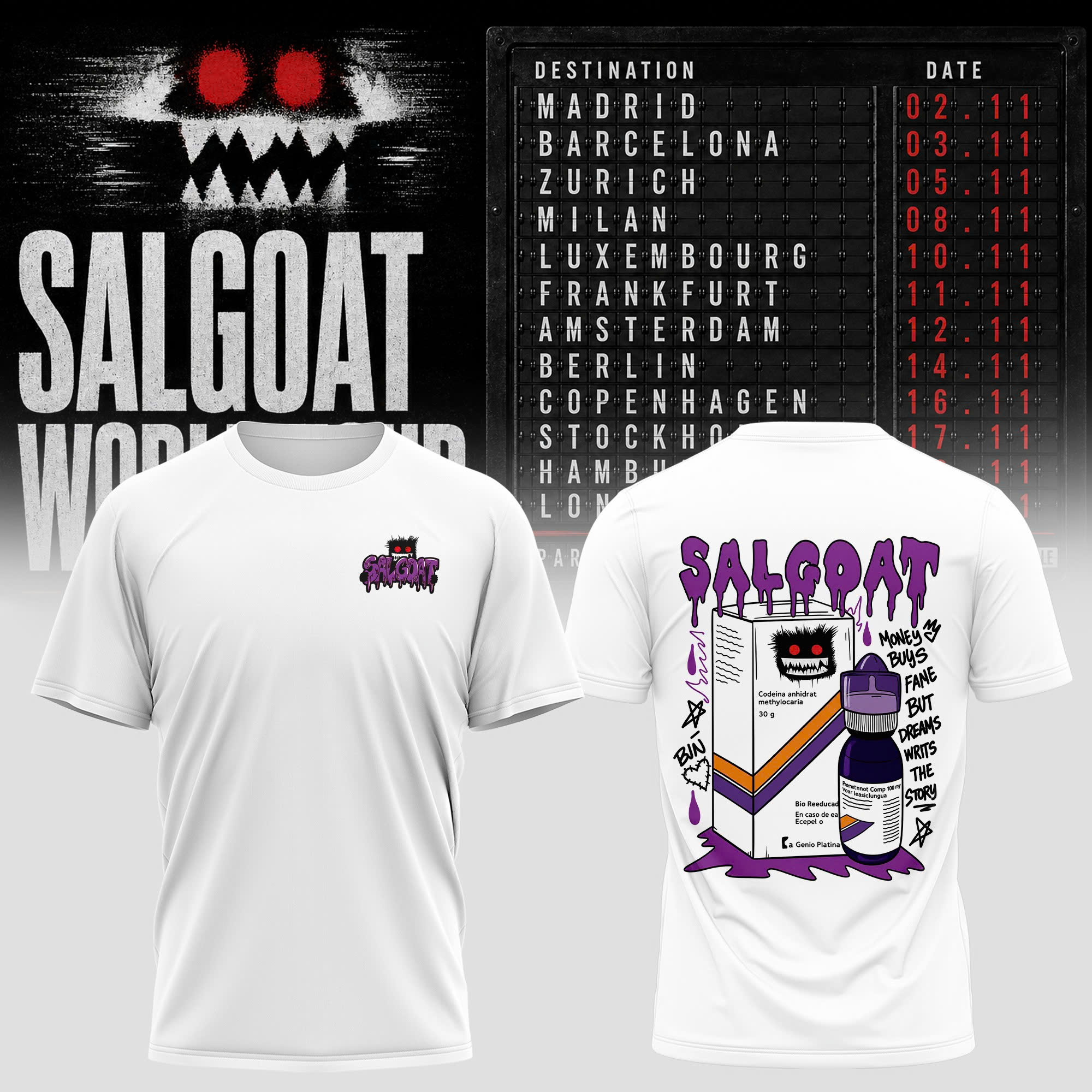 ELGRANDETOTO Salgoat World Tour Exclusive Tour Graphic Tee