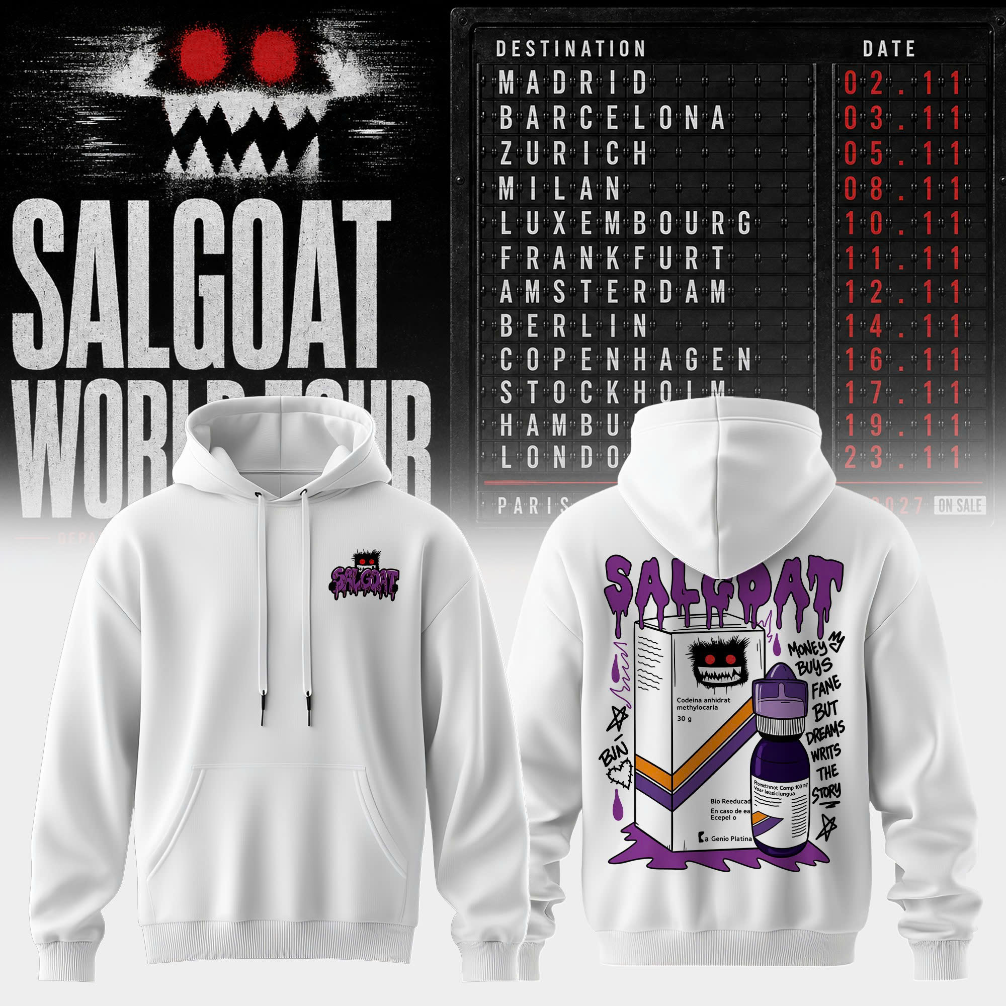 ELGRANDETOTO Salgoat World Tour Exclusive Tour Hoodie