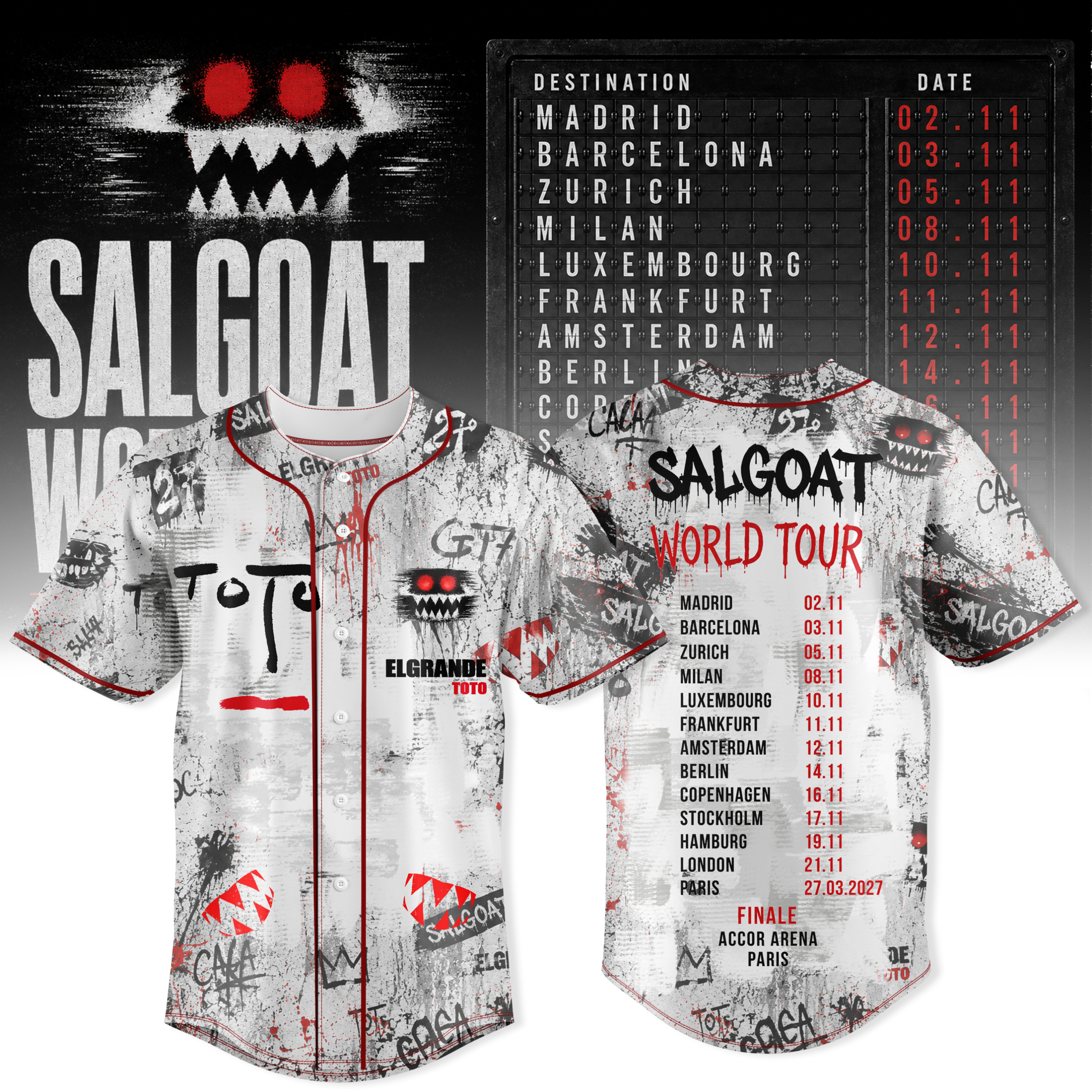 ELGRANDETOTO Salgoat World Tour Limited Edition Baseball Jersey