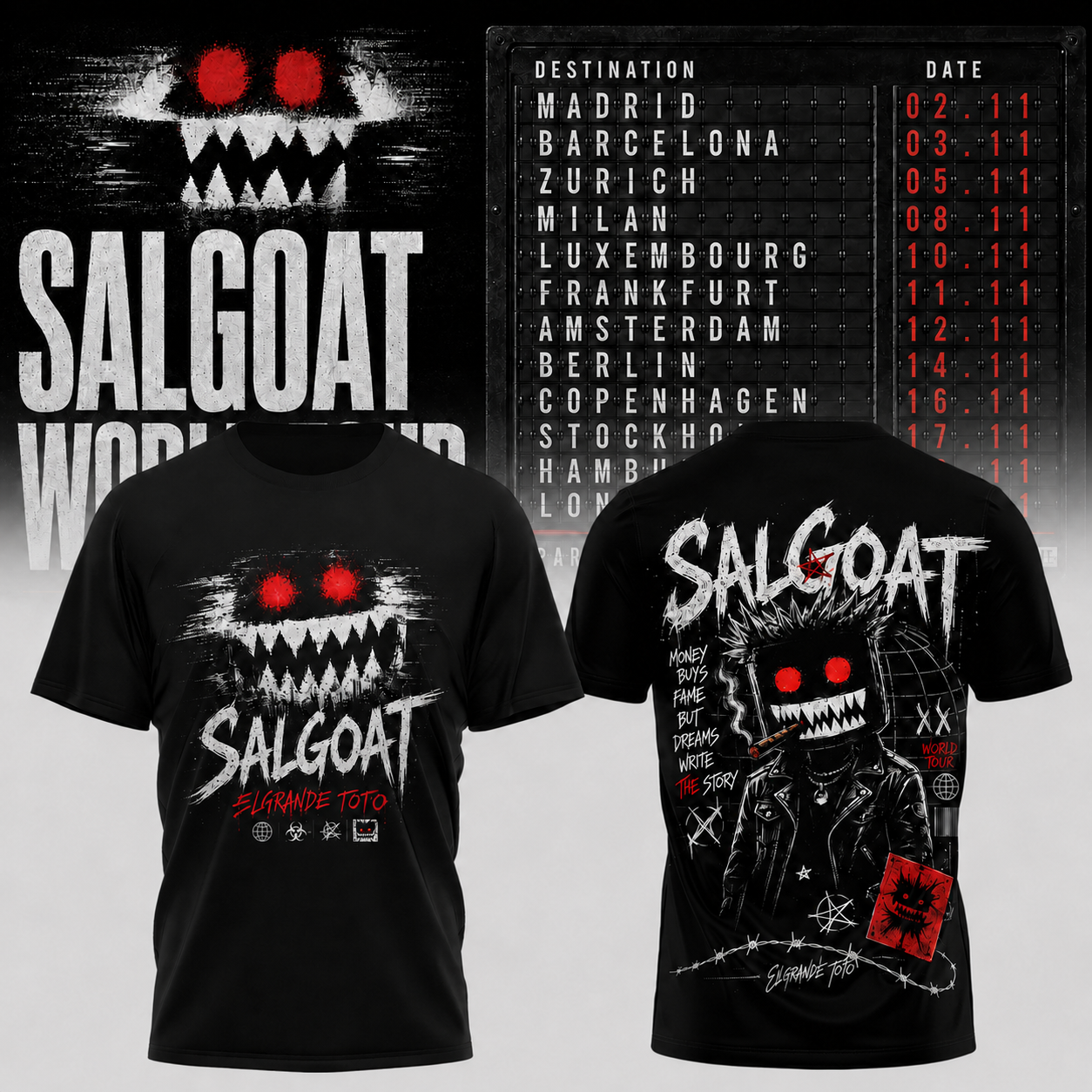 ELGRANDETOTO Salgoat World Tour Premium Concert Graphic Tee