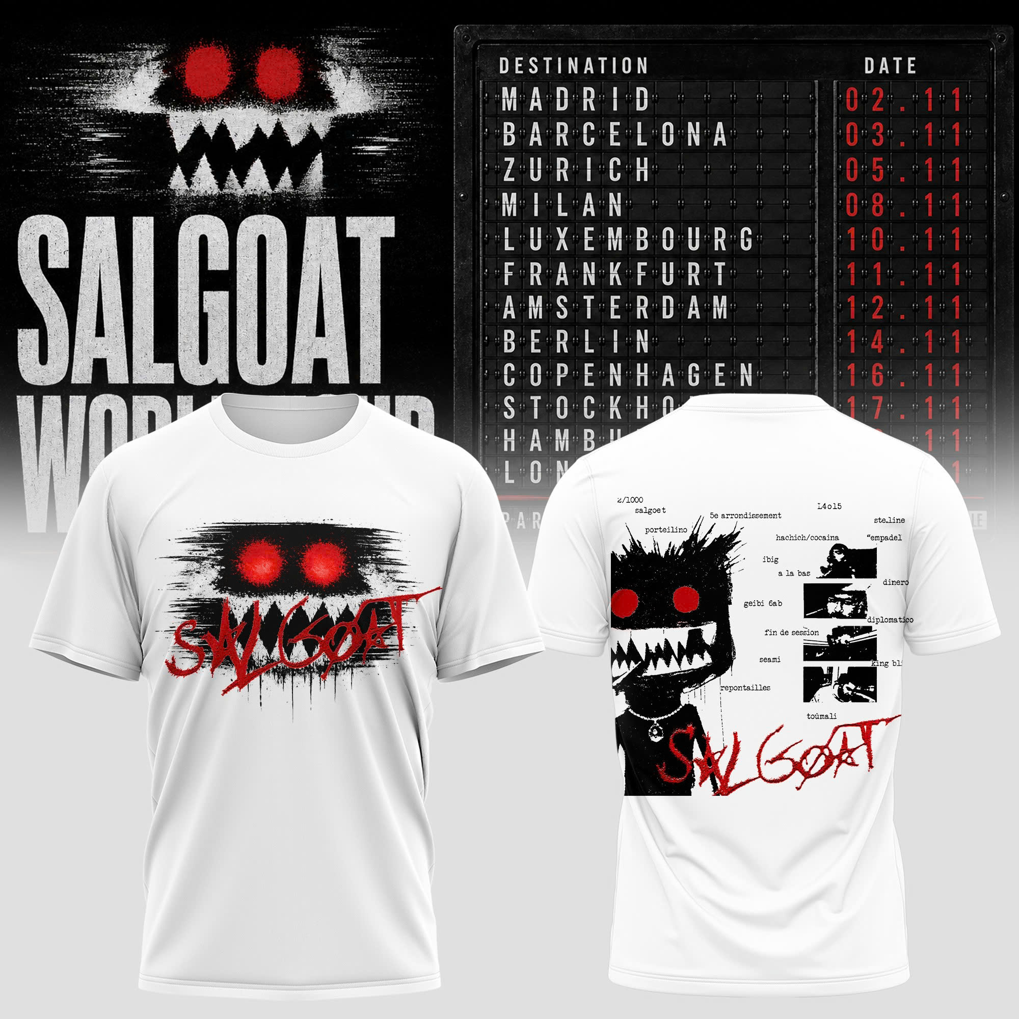 ELGRANDETOTO Salgoat World Tour Premium Fan Graphic T Shirt
