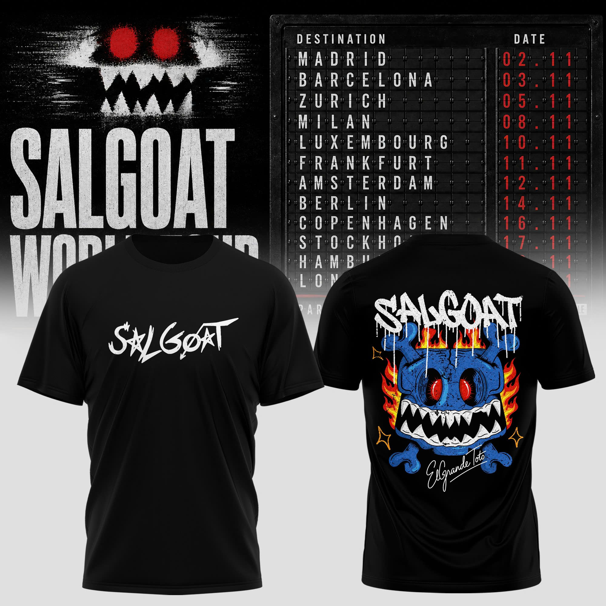 ELGRANDETOTO Salgoat World Tour Signature Fan Graphic Tee