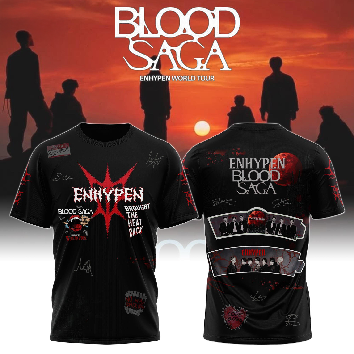 ENHYPEN Blood Saga Tour 2026 Graphic TShirt