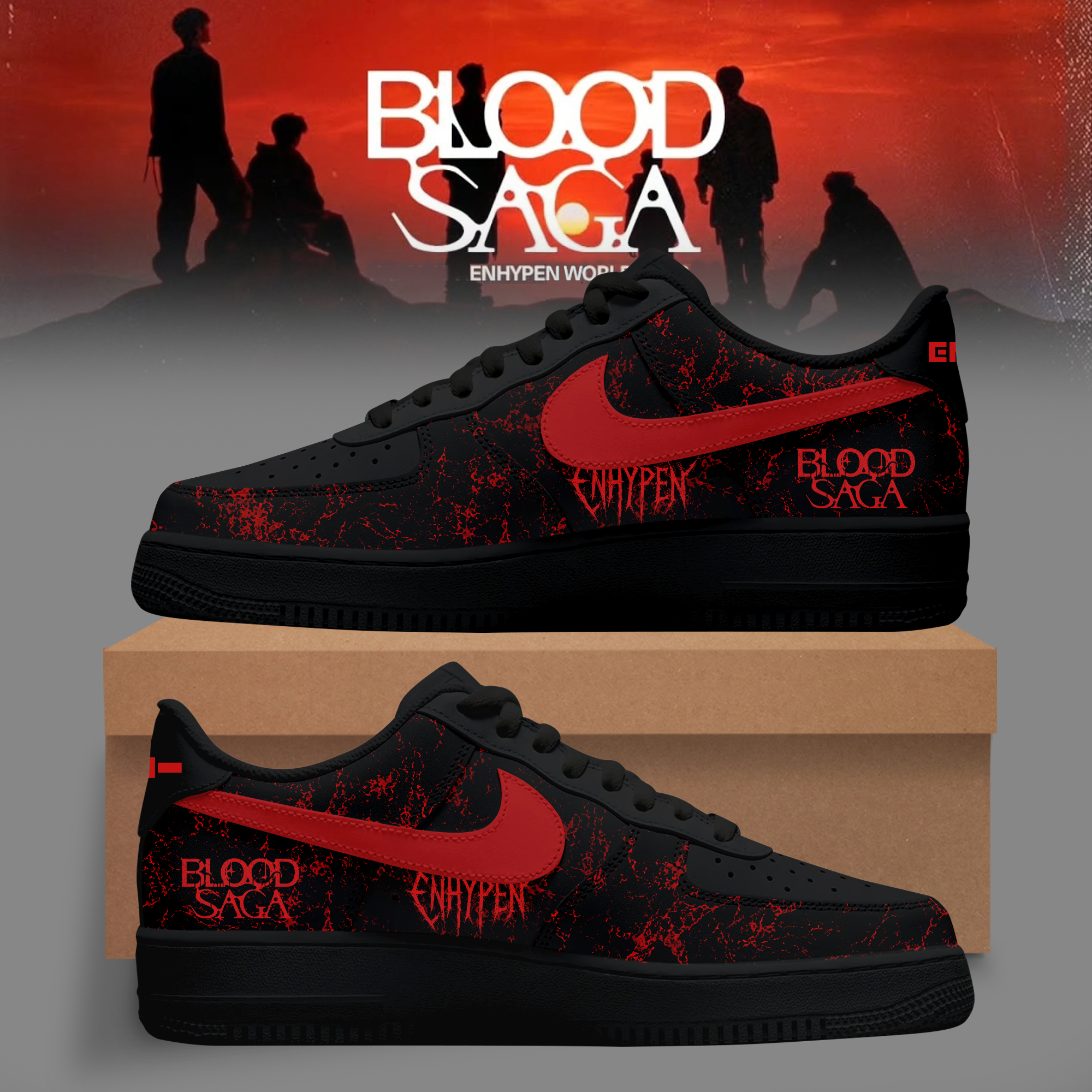 ENHYPEN Inferno Custom Nike Air Force 1 Sneakers K Pop Fan Gift