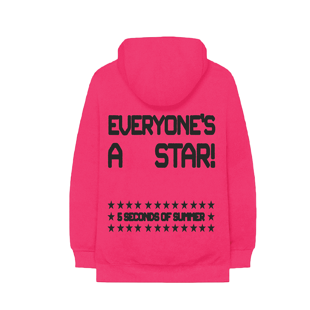 Everyone’s a Star! Hot Pink Hoodie Retro Music Streetwear Gift for Everyone - Image 2