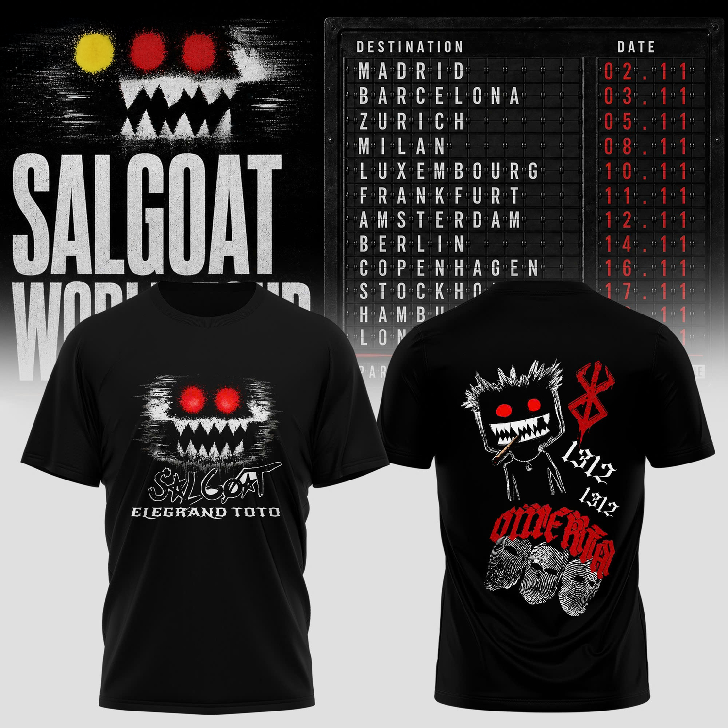 Elgrandetoto Salgoat World Tour Retro Concert TShirt