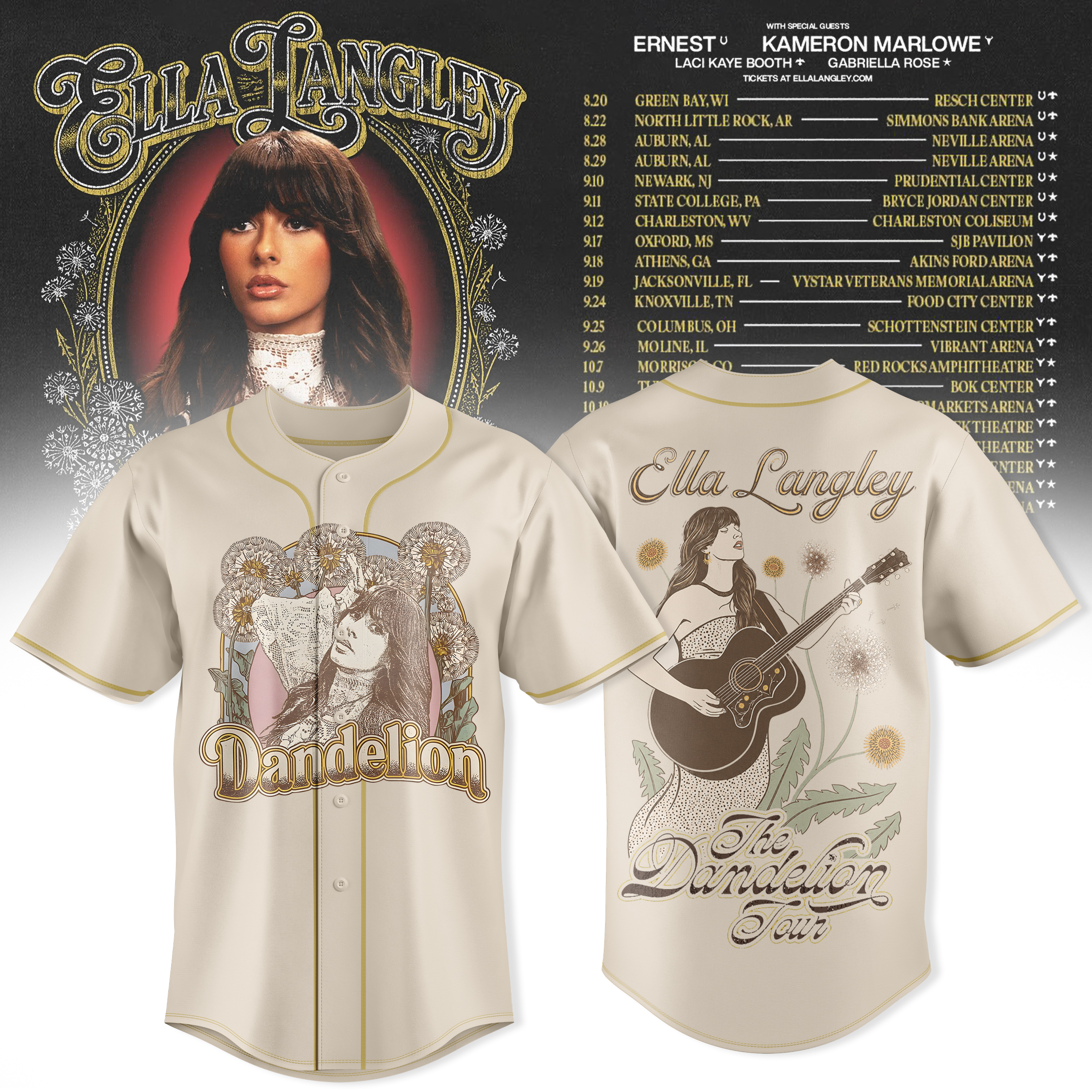 Ella Langley Dandelion Tour 2026 Premium Jersey Gift for Concert Enthusiasts