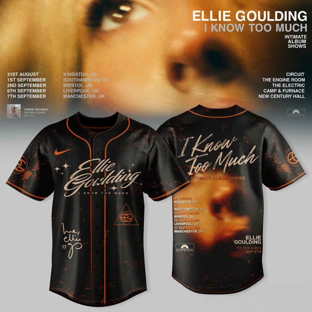 Ellie Goulding I Know Too Much Tour 3D AllOver Print Baseball Jersey Singer Fan Music Tour Jersey 1 - Unicasport Ellie Goulding I Know Too Much Tour 3D AllOver Print Baseball Jersey Singer Fan Music Tour Jersey
