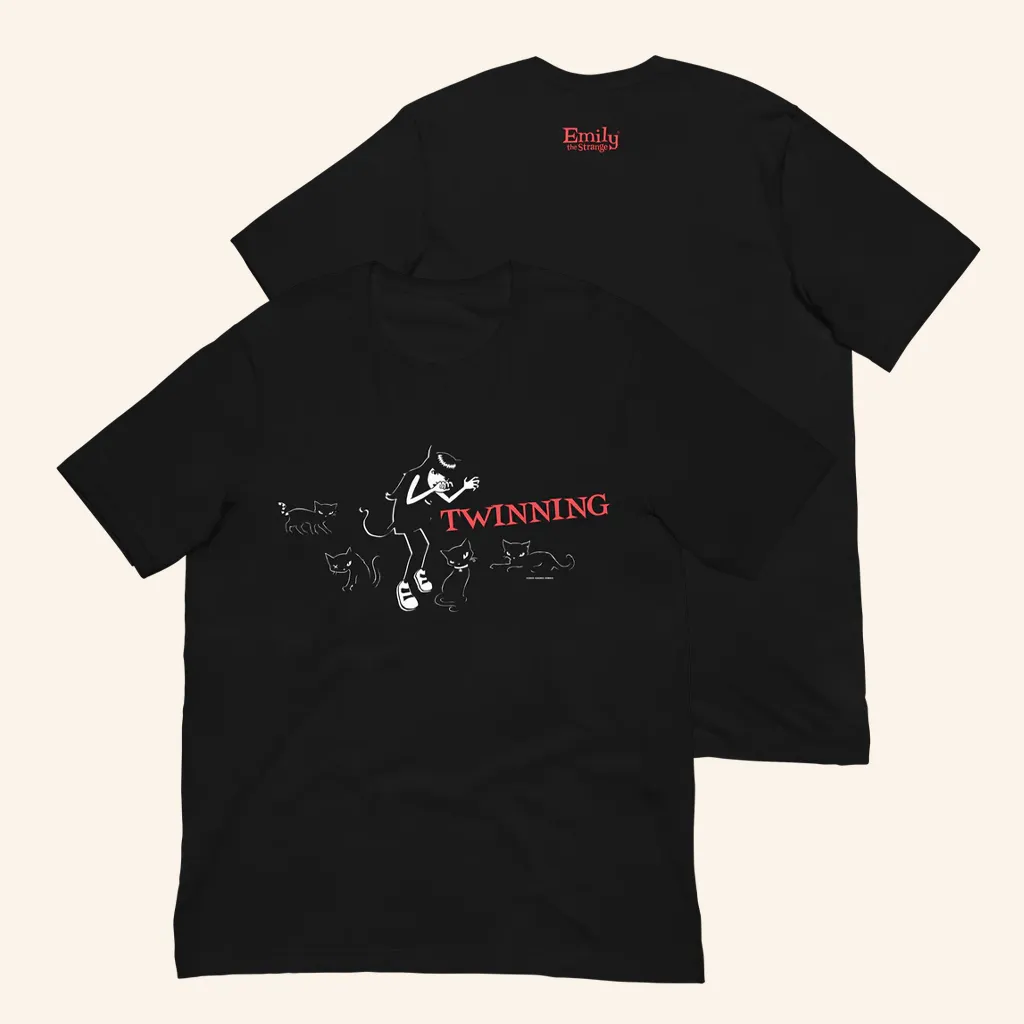Emily Strange Merch Twinning Scaredy Cat TShirt Christmas Present Ideas For Friends