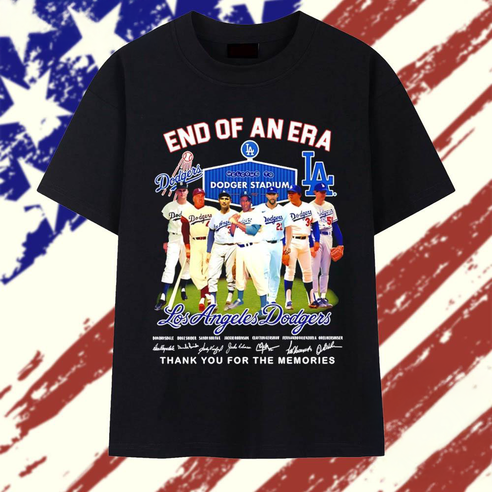 End of an Era Los Angeles Dodgers Stadium Players Signature T Shirt