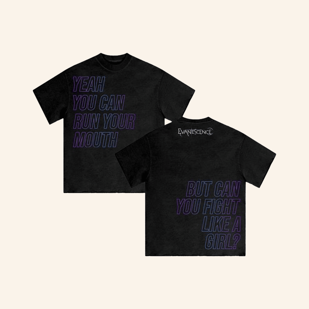 Evanescence Merch Fight Like A Girl Outline TShirt Gifts For Her
