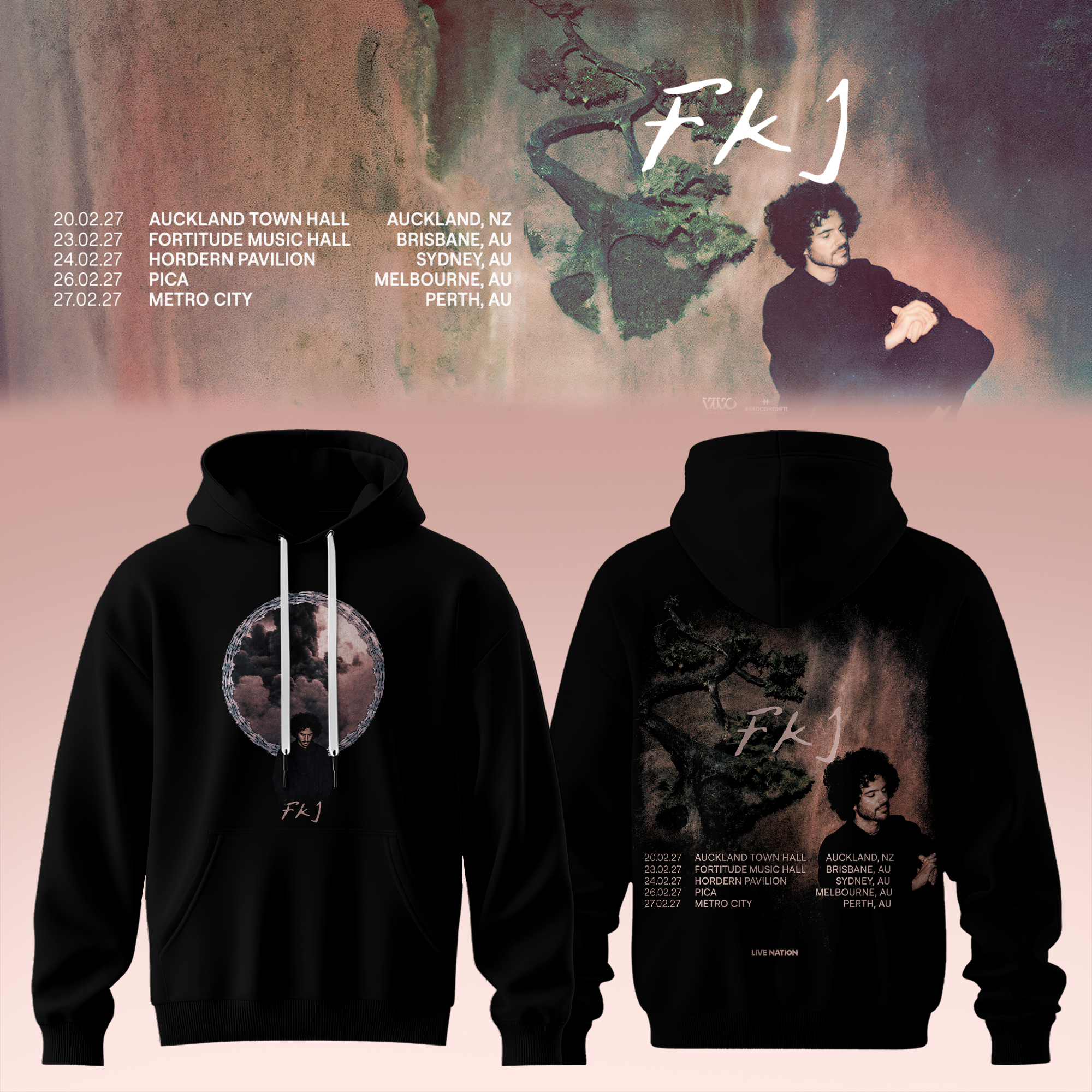 FKJ AUNZ Tour 2027 Exclusive Limited Fan Hoodie Collection