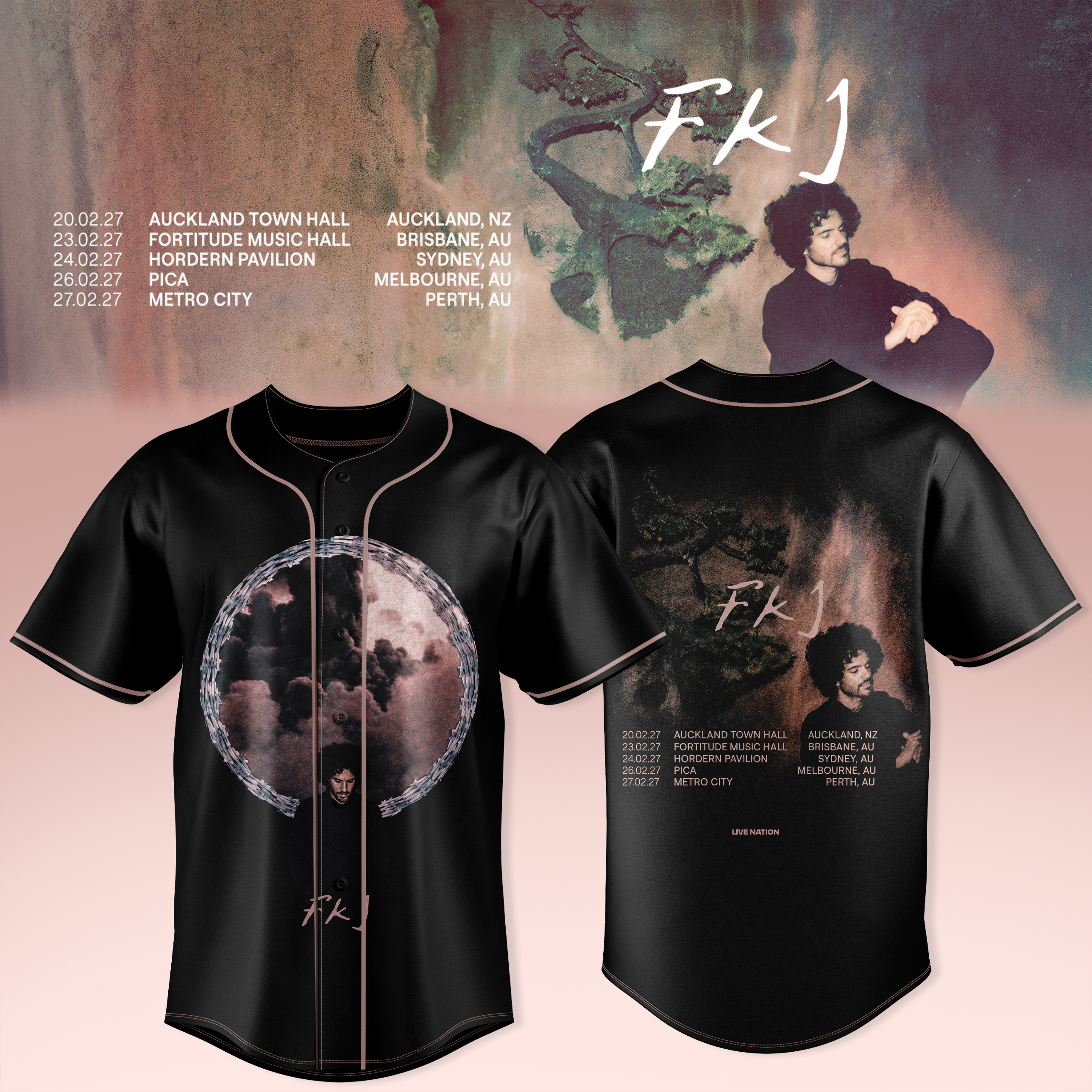 FKJ AUNZ Tour 2027 Limited Baseball Jersey Collection