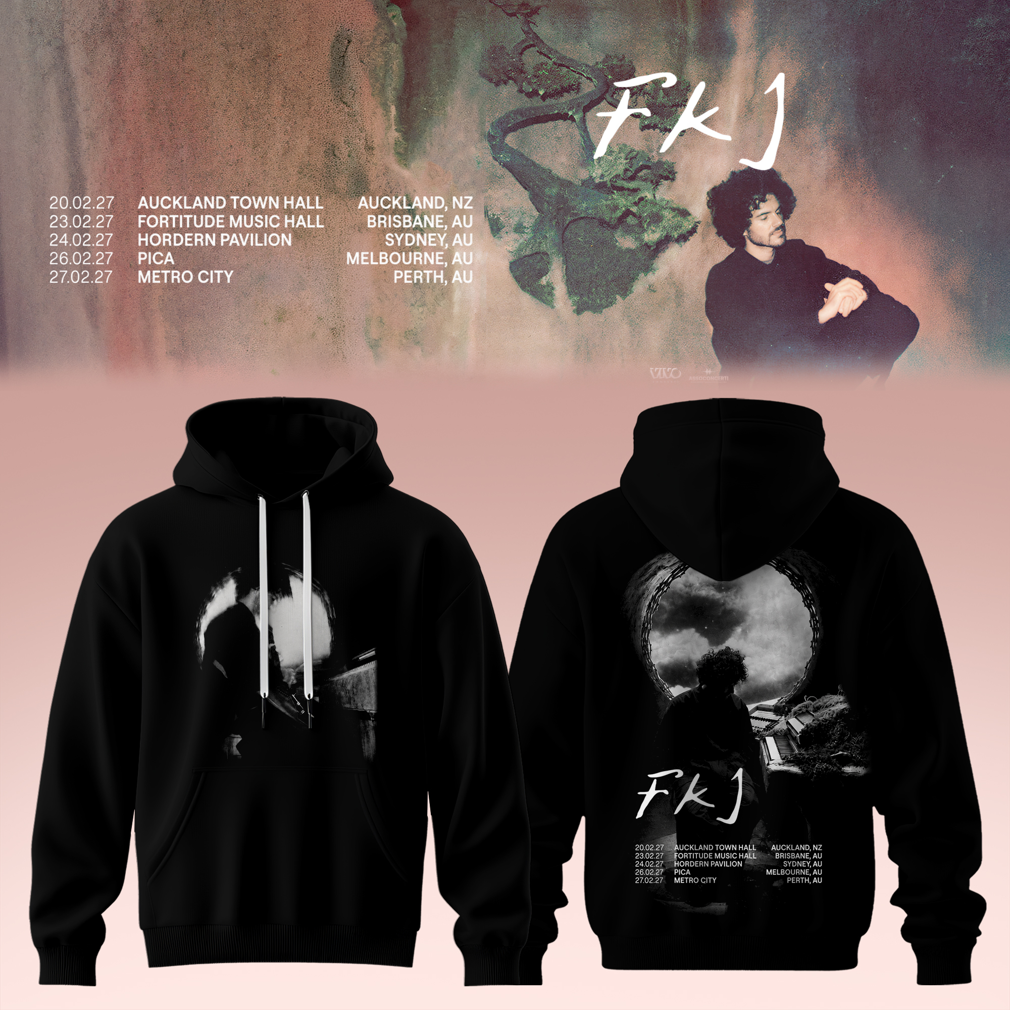 FKJ AUNZ Tour 2027 Official Concert Hoodie Collection