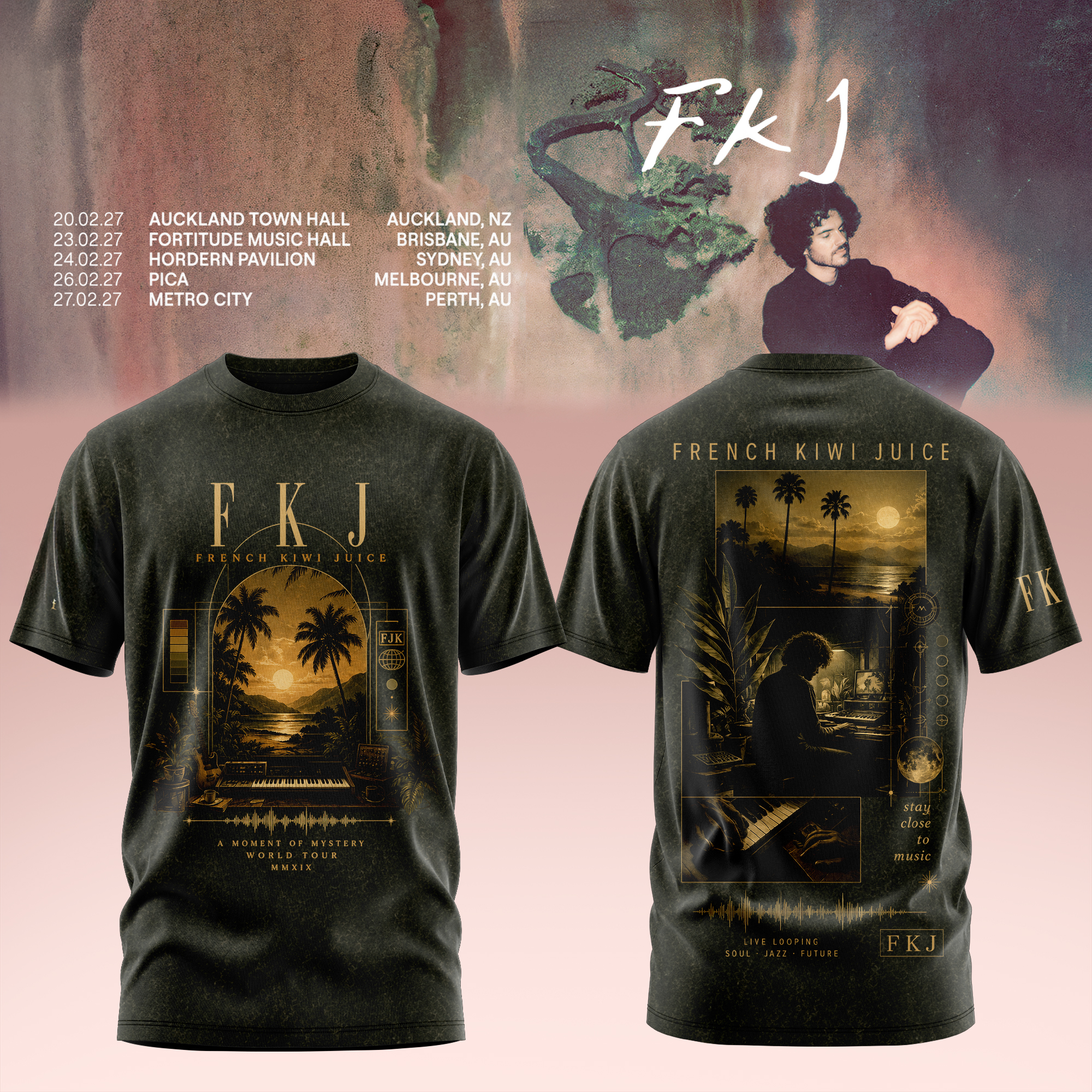 FKJ AUNZ Tour 2027 Premium Concert Graphic T Shirt