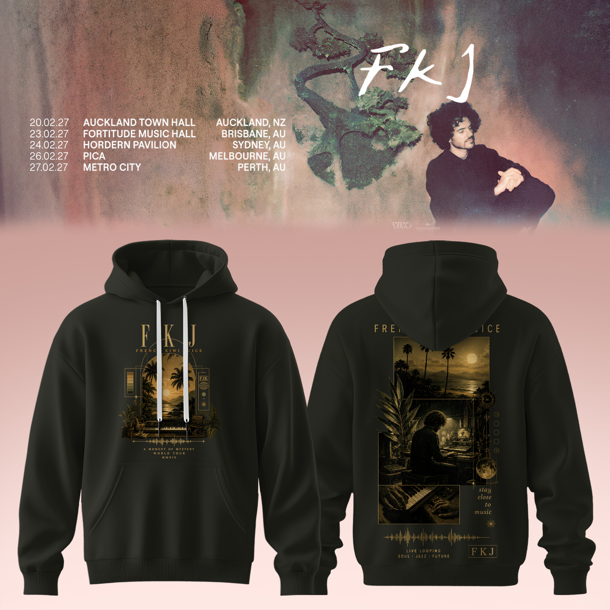 FKJ AUNZ Tour 2027 Premium Limited Edition Fan Hoodie