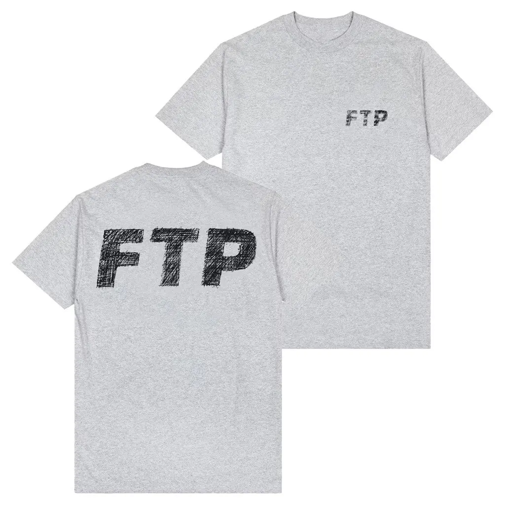 FTP Merch FTP Scribble Logo Grey TShirt Good Gifts For Dad