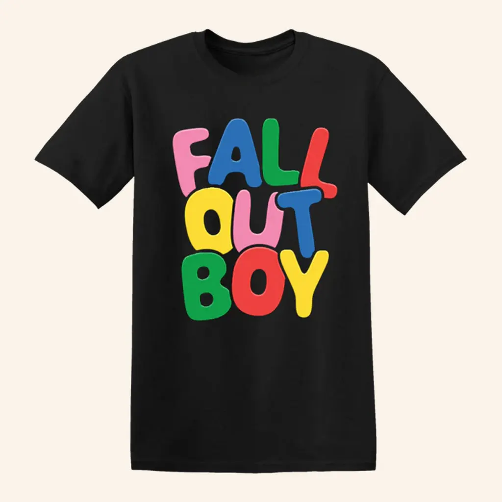 Fall Out Boy Merch Bubble Logo TShirt Birthday Present For Husband