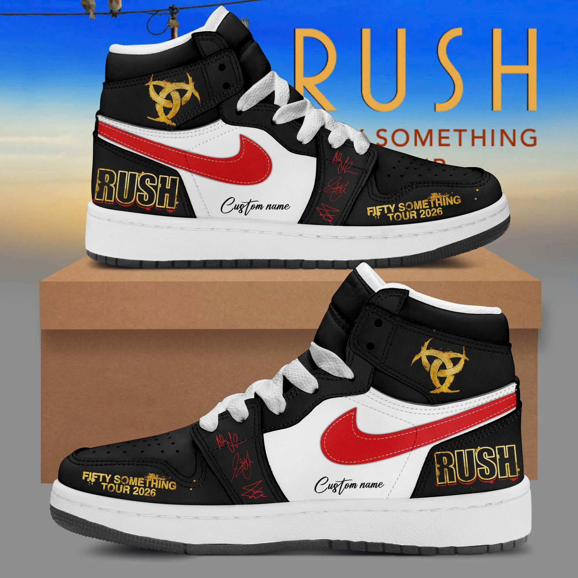 Fifty Something Tour 2026 Personalized Limited Black High Top Sneakers