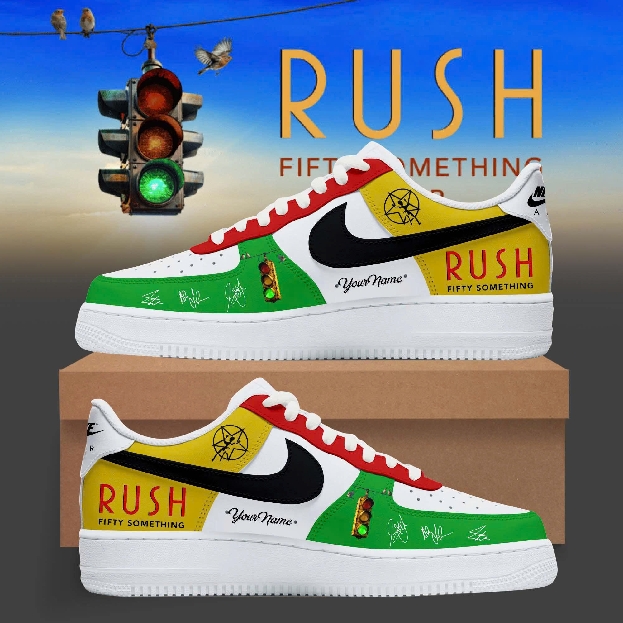 Fifty Something Tour 2026 Personalized Retro Colorblock Custom Sneakers