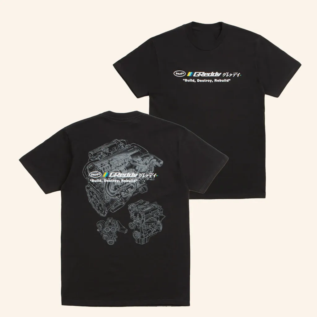 Flatspot Merch Huf X Greddy Motors TShirt Cool Christmas Gifts For Guys