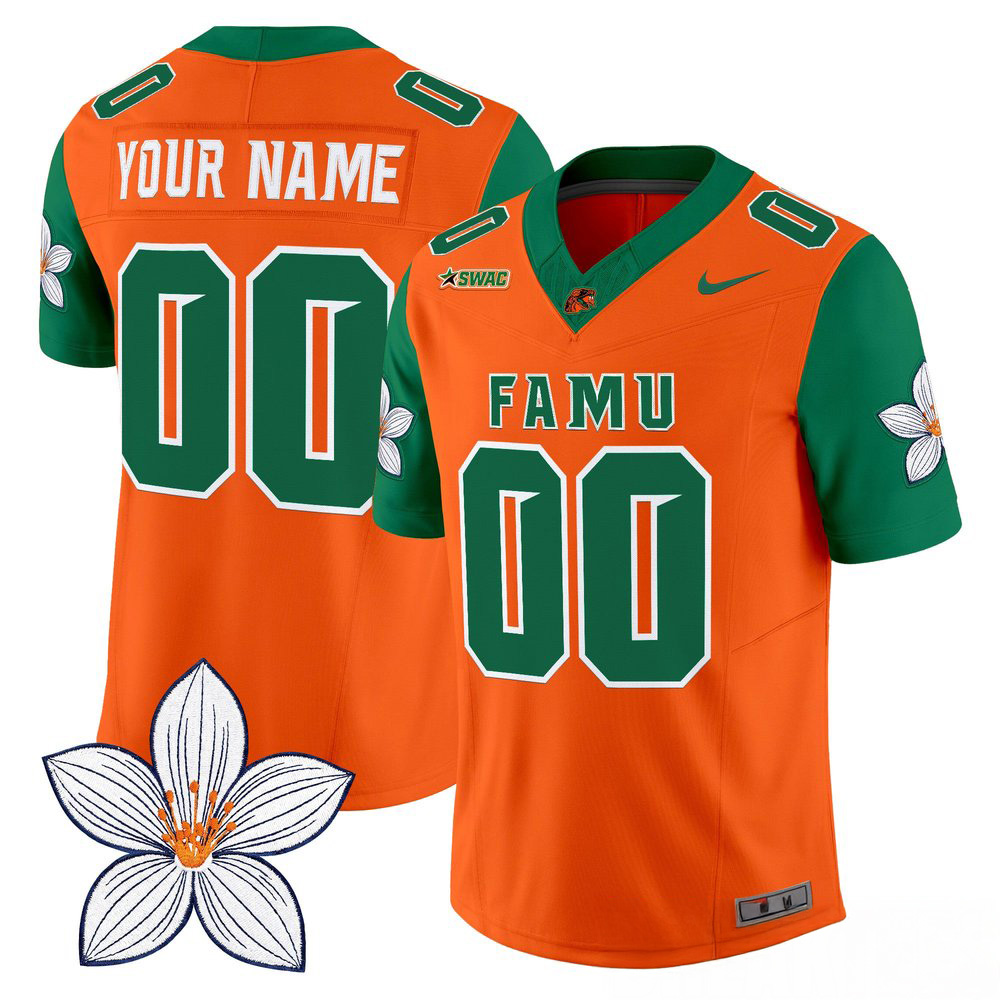 Florida AM Rattlers Orange Blossom Classic Custom Stitched Football Jersey 1 - Unicasport Florida AM Rattlers Orange Blossom Classic Custom Stitched Football Jersey