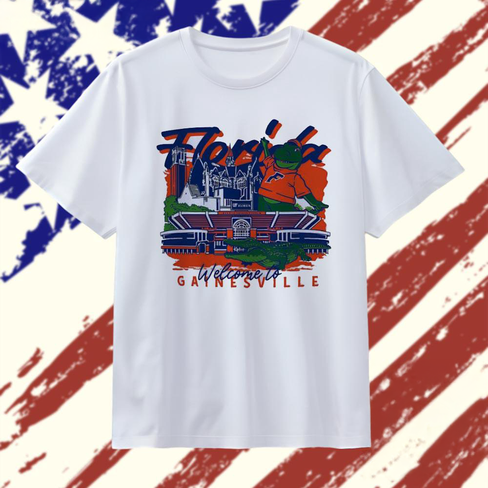 Florida Gators Welcome To Gainesville Mascot Stadium Collage T Shirt