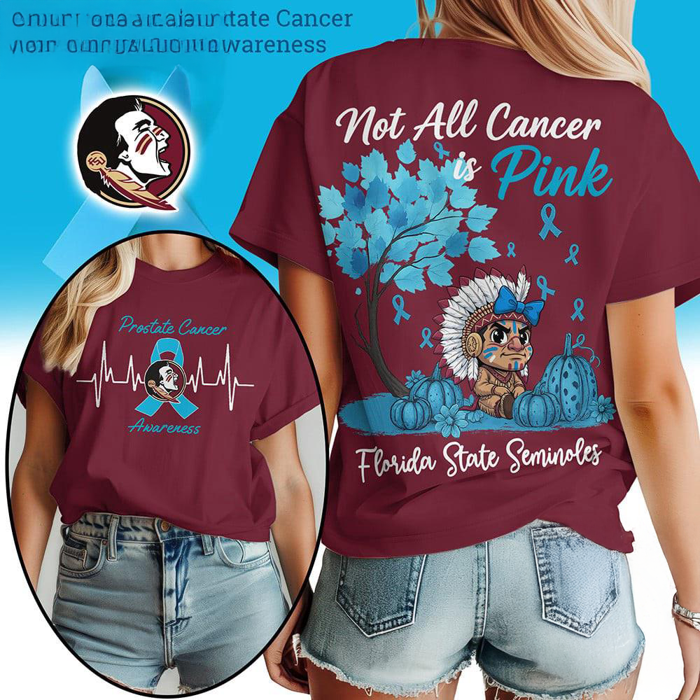 Florida State Seminoles 2025 NCAA Prostate Cancer Awareness Unisex 3D Shirt