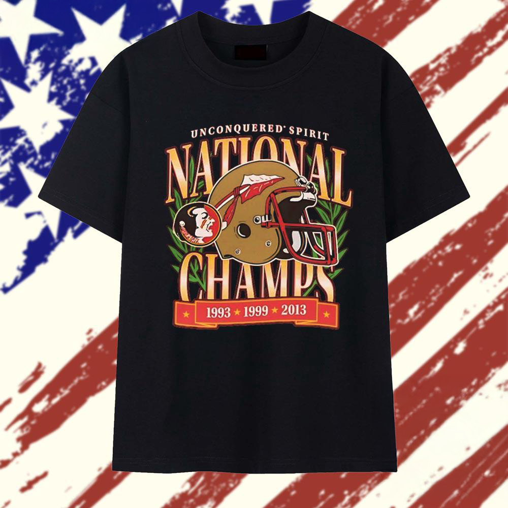 Florida State Seminoles Three Time Unconquered Spirit National Champs T Shirt