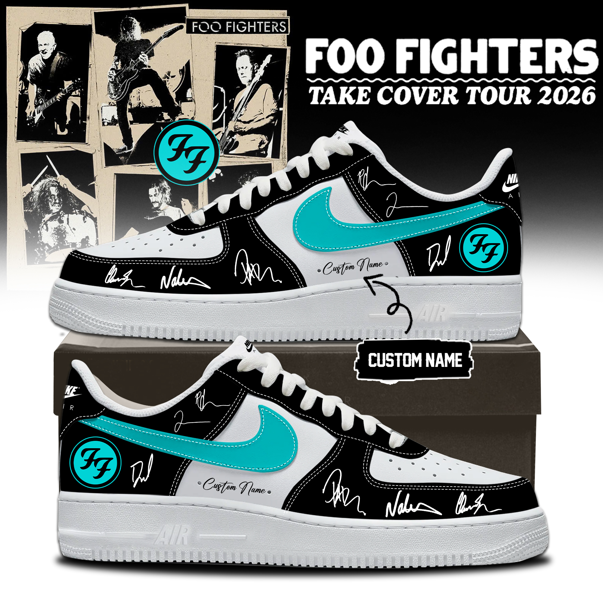 Foo Fighters Take Cover Tour 2026 Collector Edition High Top Sneakers