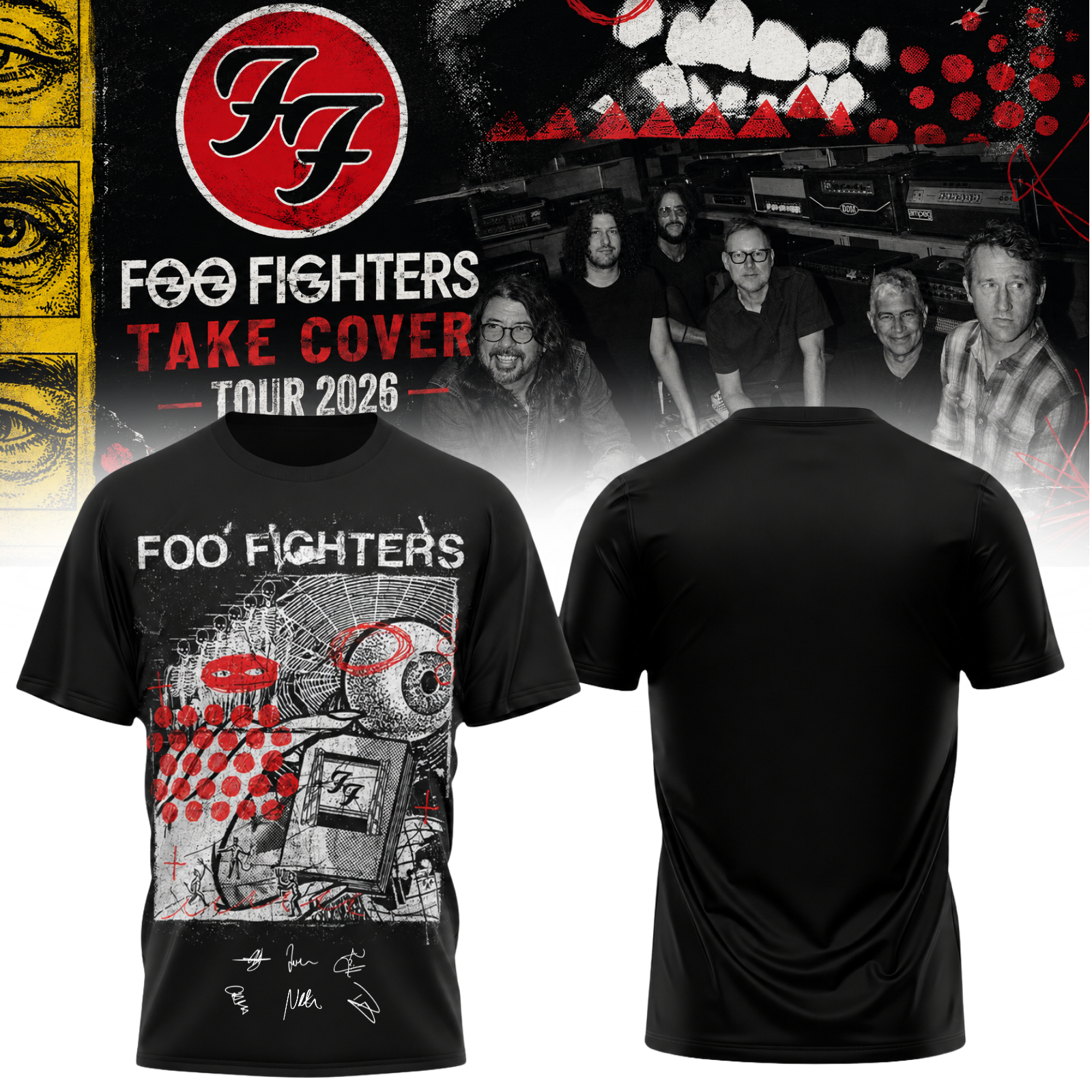 Foo Fighters Take Cover Tour 2026 Collector Edition Music Fan T Shirt