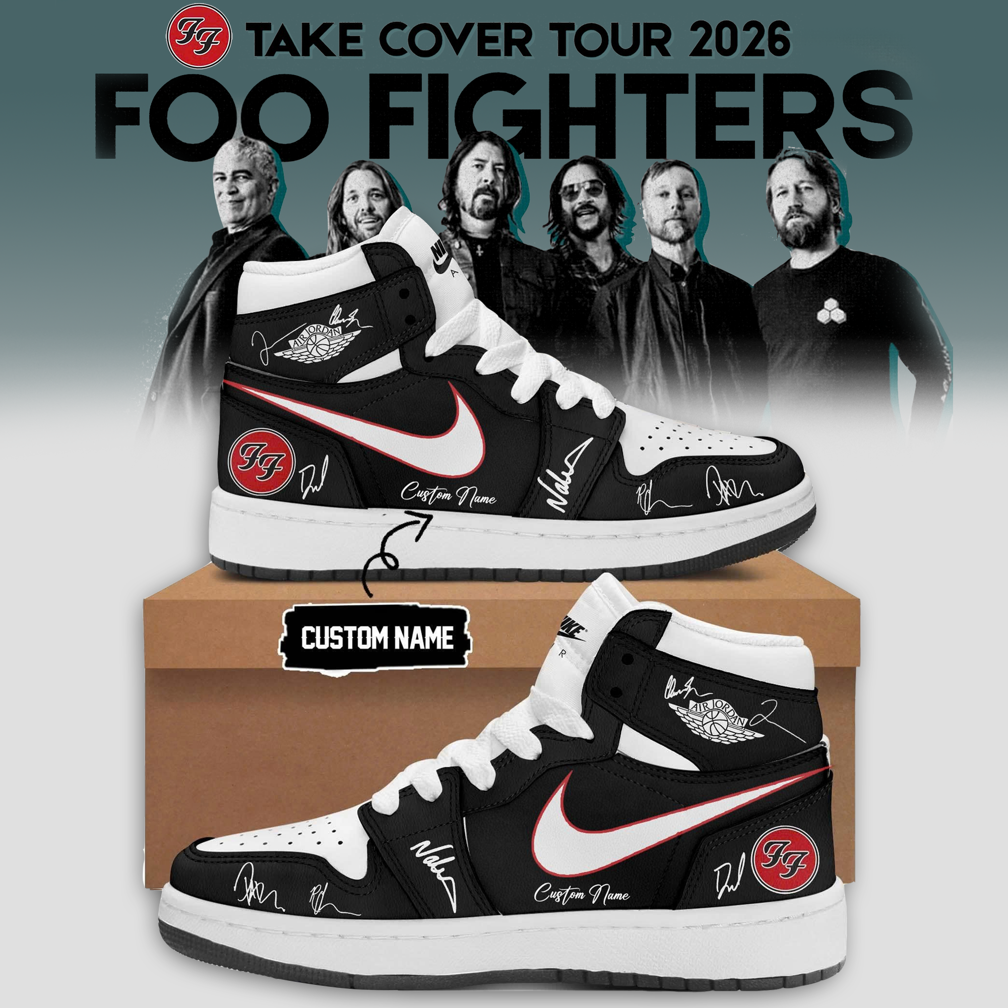 Foo Fighters Take Cover Tour 2026 Collector Edition Signature Fan Sneakers