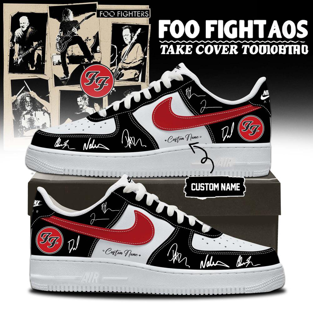 Foo Fighters Take Cover Tour 2026 Custom Name Air Force 1 Sneakers