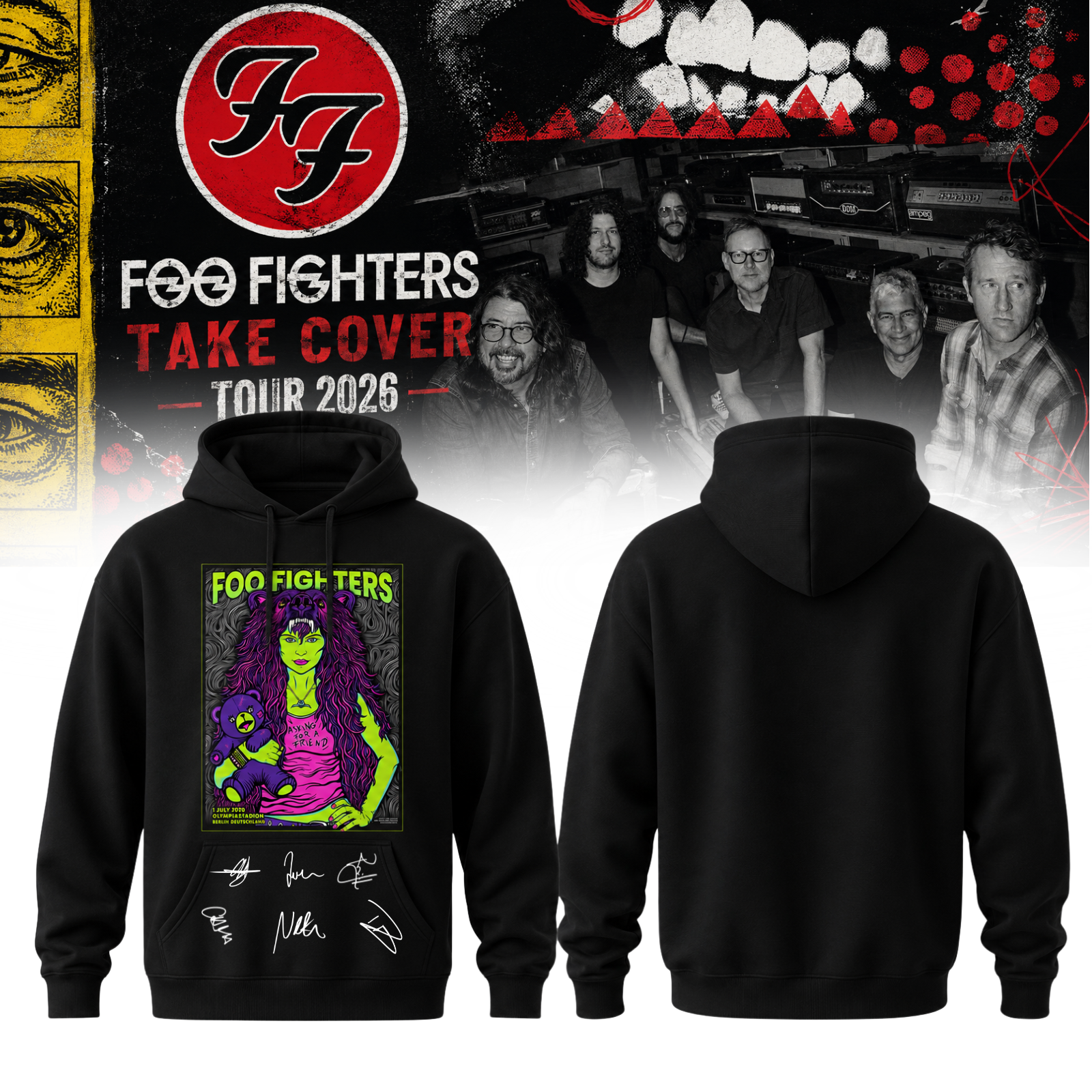 Foo Fighters Take Cover Tour 2026 Exclusive Limited Edition Hoodie for Fans
