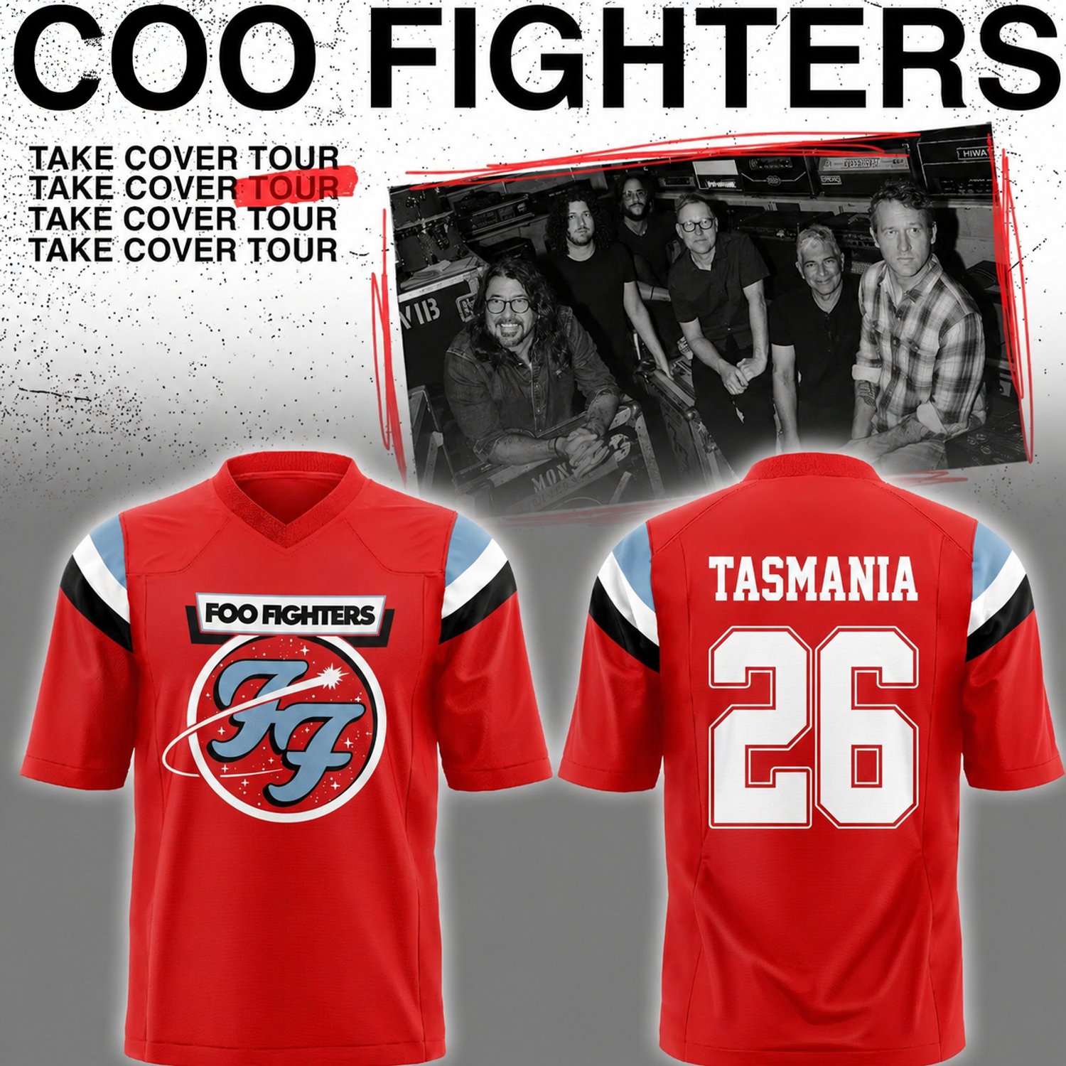 Foo Fighters Take Cover Tour 2026 Limited Edition Football Jersey