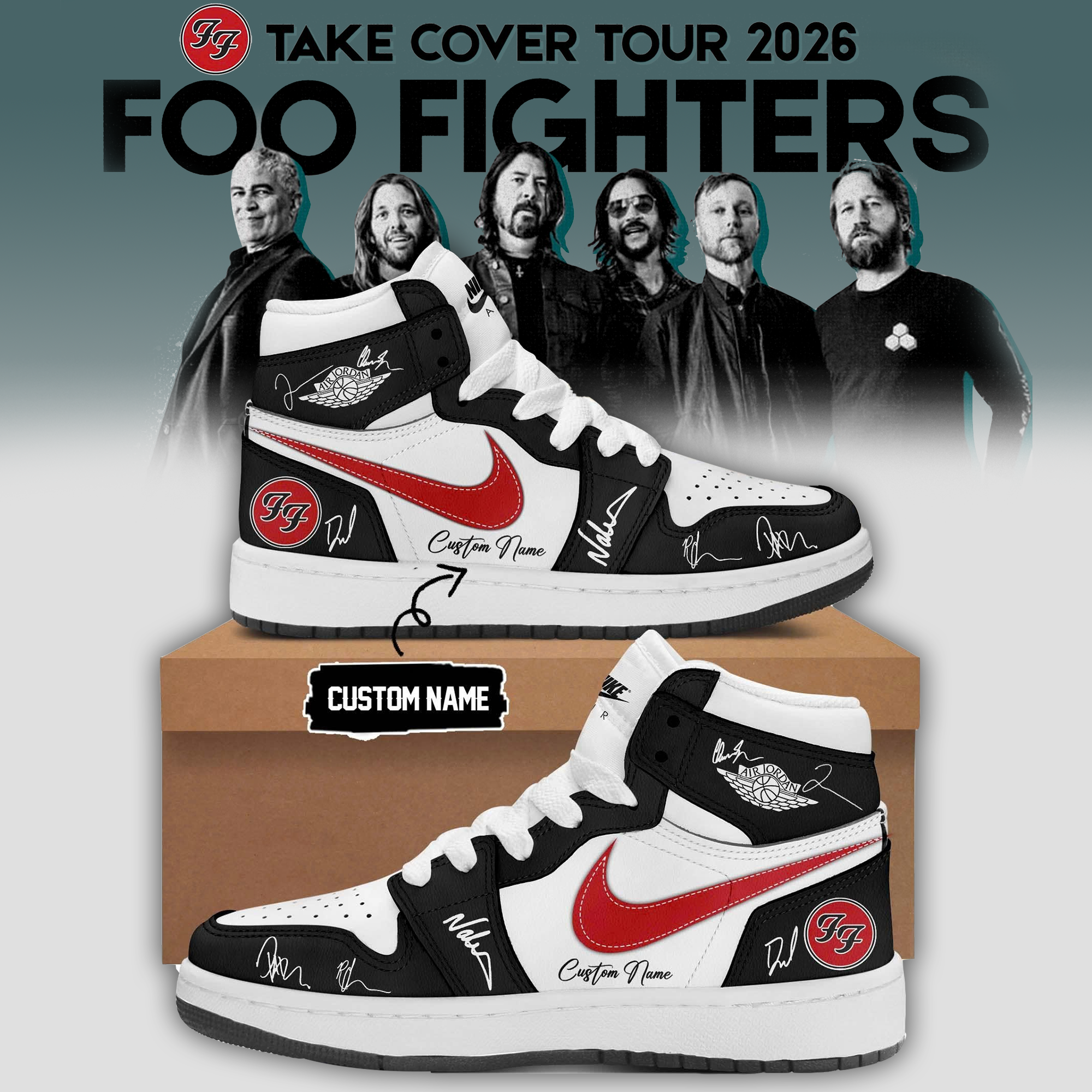 Foo Fighters Take Cover Tour 2026 Limited Edition High Top Sneakers
