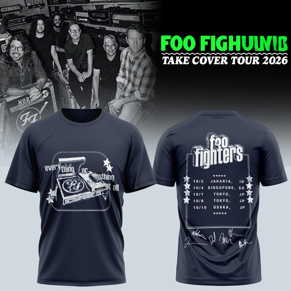 Foo Fighters Take Cover Tour 2026 Premium Concert Graphic T Shirt