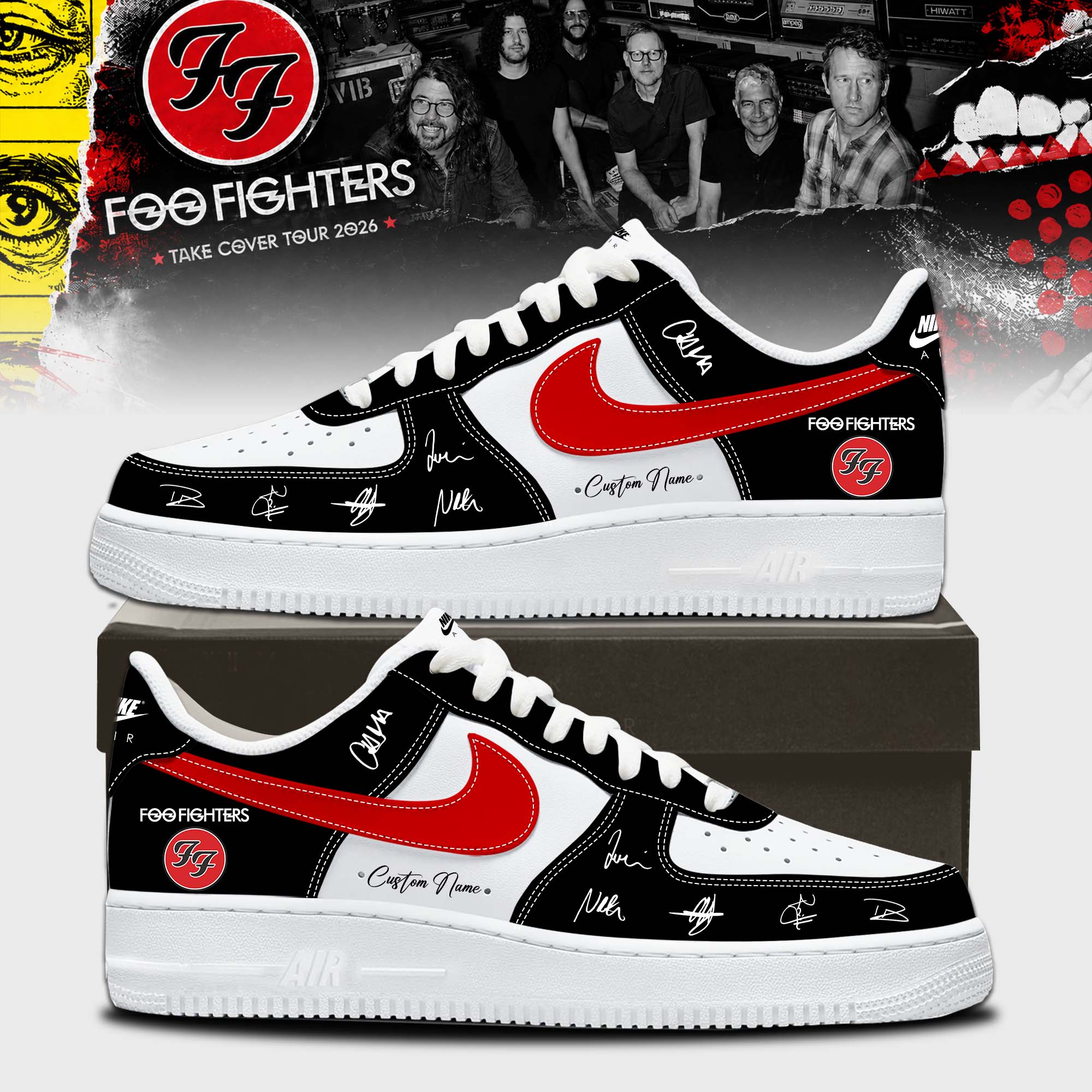 Foo Fighters Take Cover Tour 2026 Premium Lifestyle Shoes for Fans