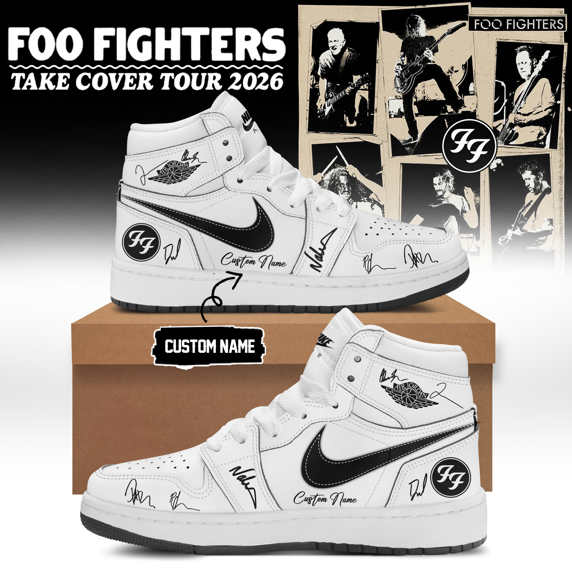 Foo Fighters Take Cover Tour 2026 Premium Signature Casual Shoes