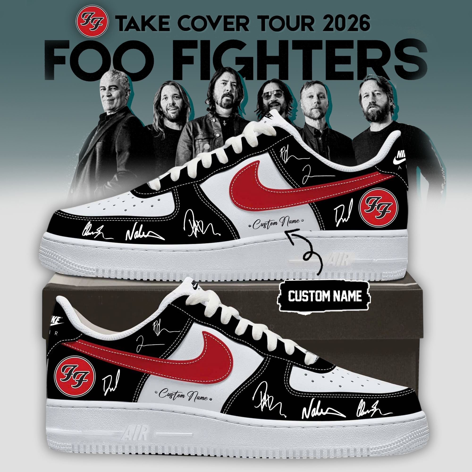 Foo Fighters Take Cover Tour 2026 Premium Signature Casual Shoes