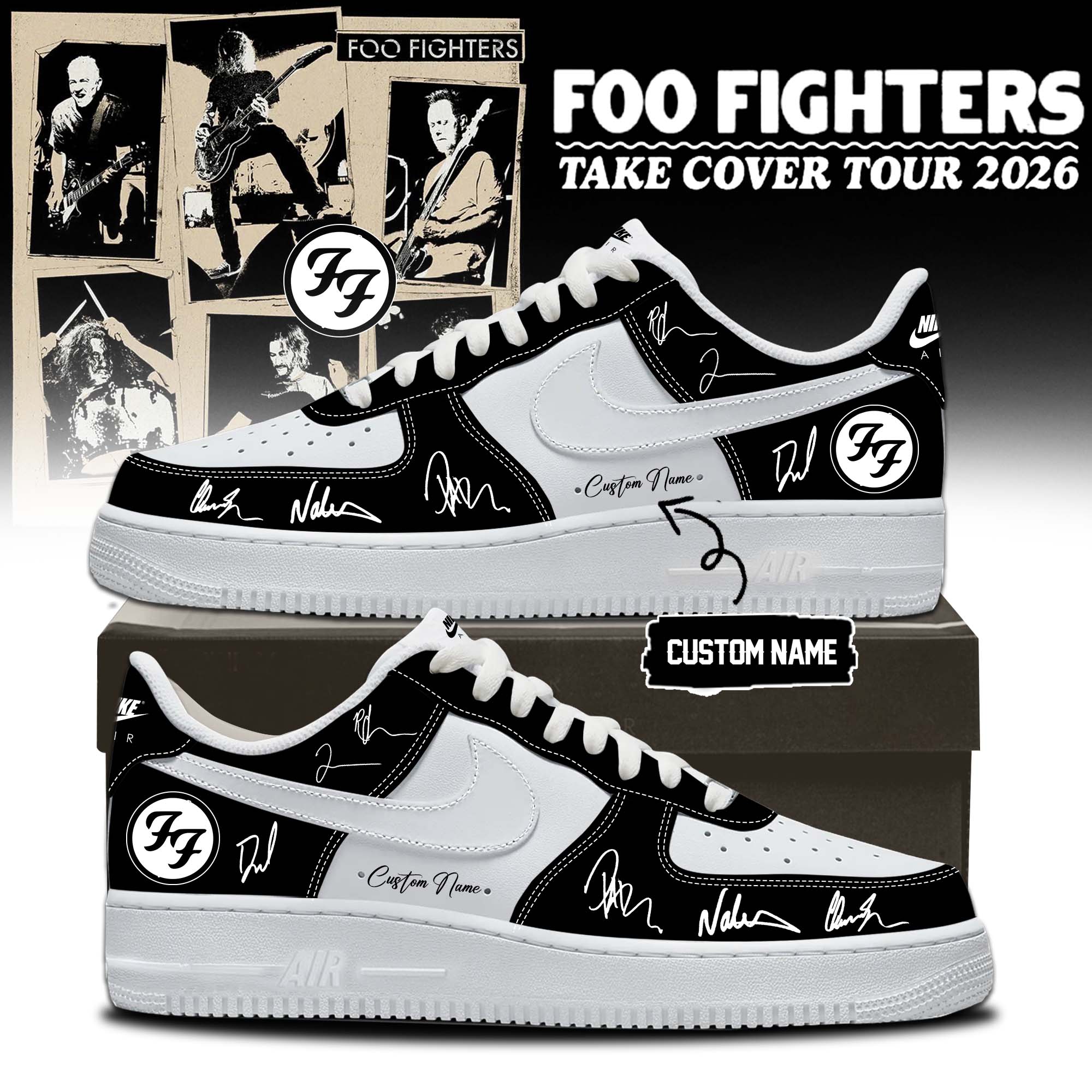 Foo Fighters Take Cover Tour 2026 Premium Signature Sneakers