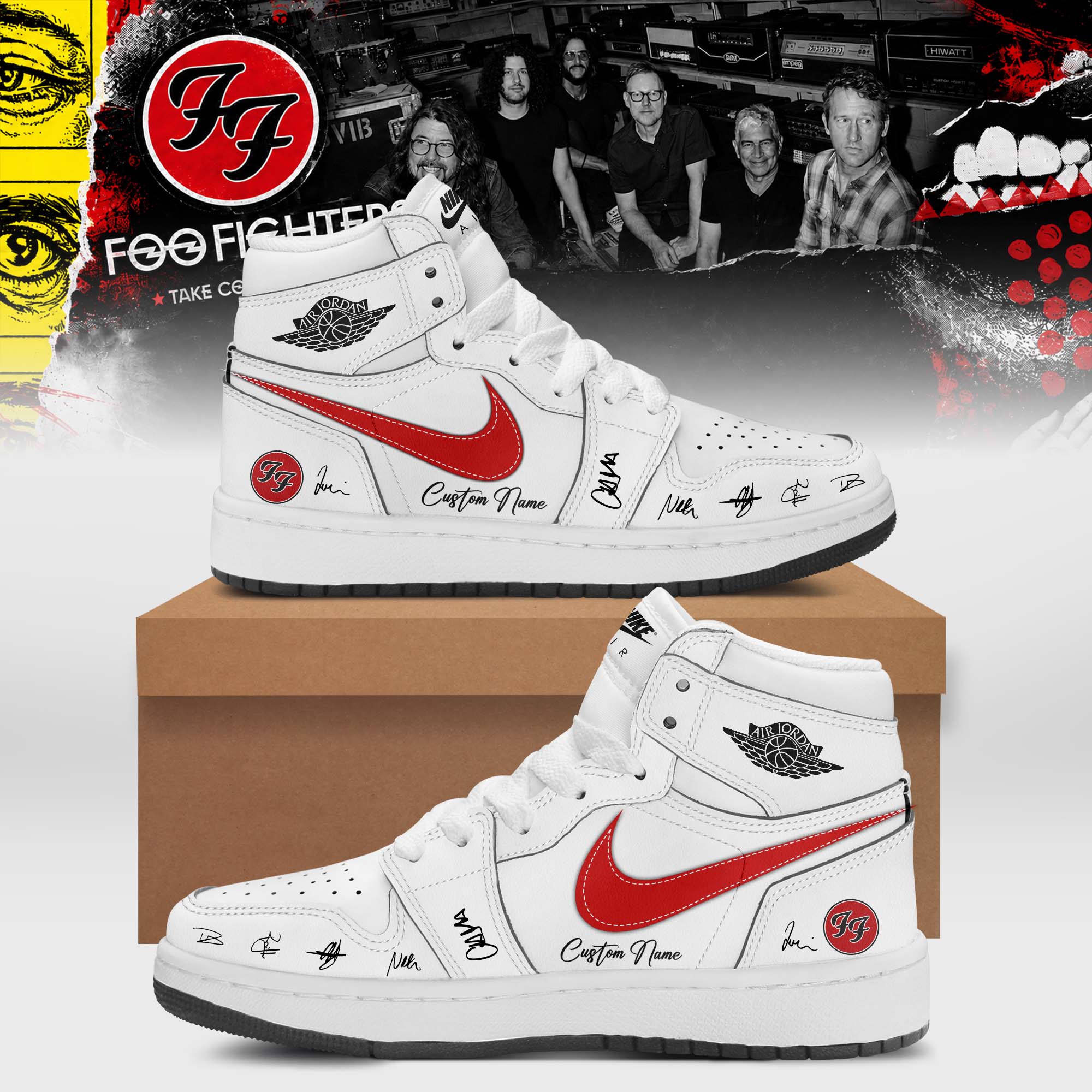 Foo Fighters Take Cover Tour 2026 Signature Casual Sneakers Limited Release