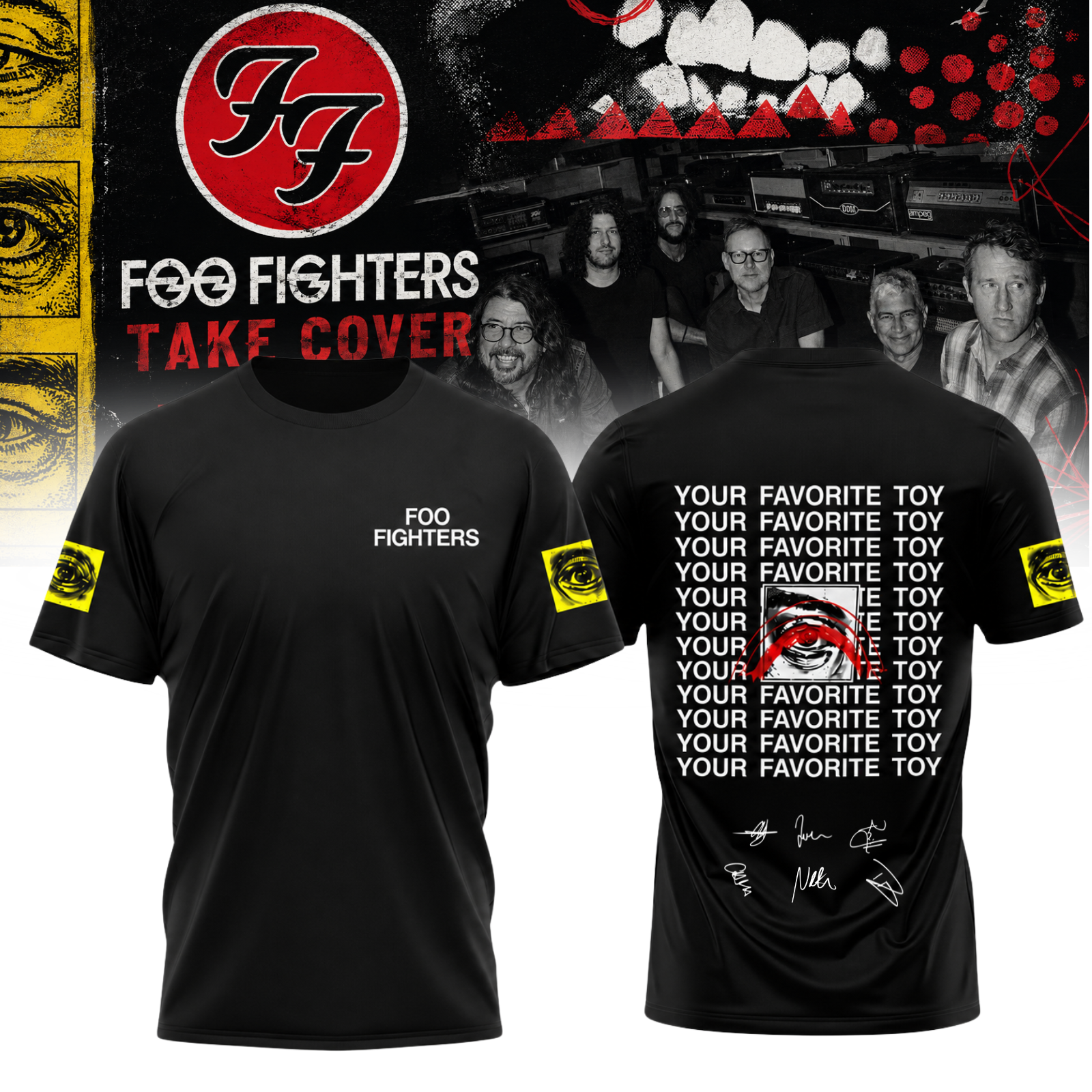 Foo Fighters Take Cover Tour 2026 Signature Concert Graphic T Shirt