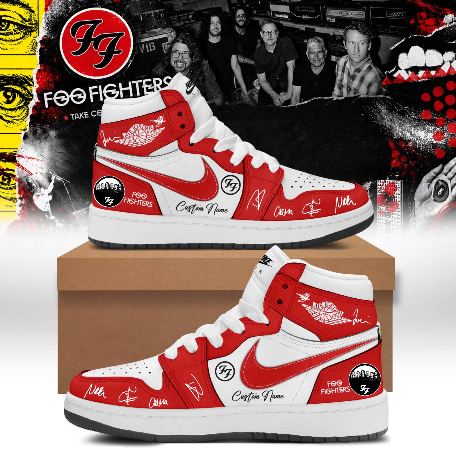 Foo Fighters Take Cover Tour 2026 Signature Fan Casual Shoes
