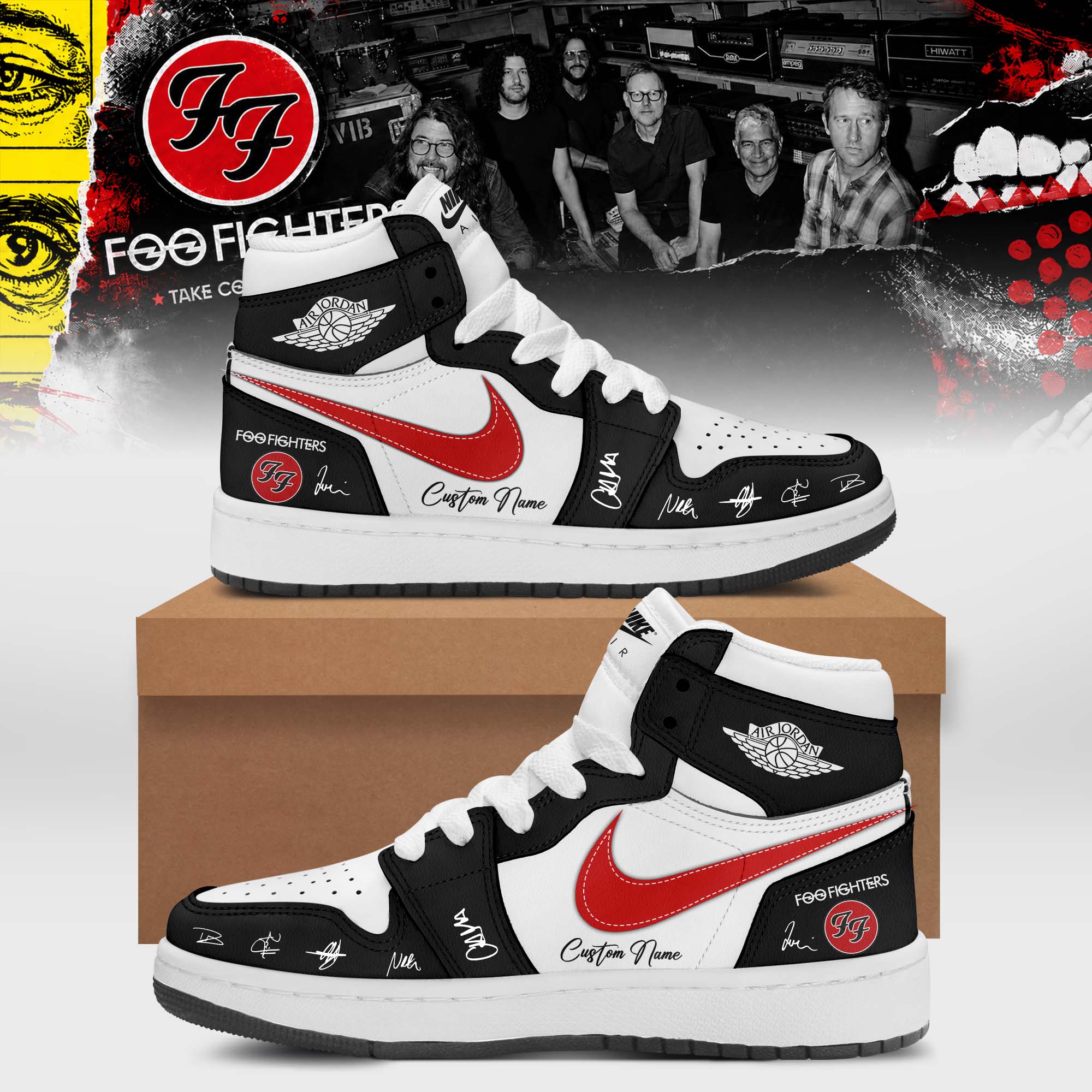 Foo Fighters Take Cover Tour 2026 Signature Limited Edition High Top Sneakers