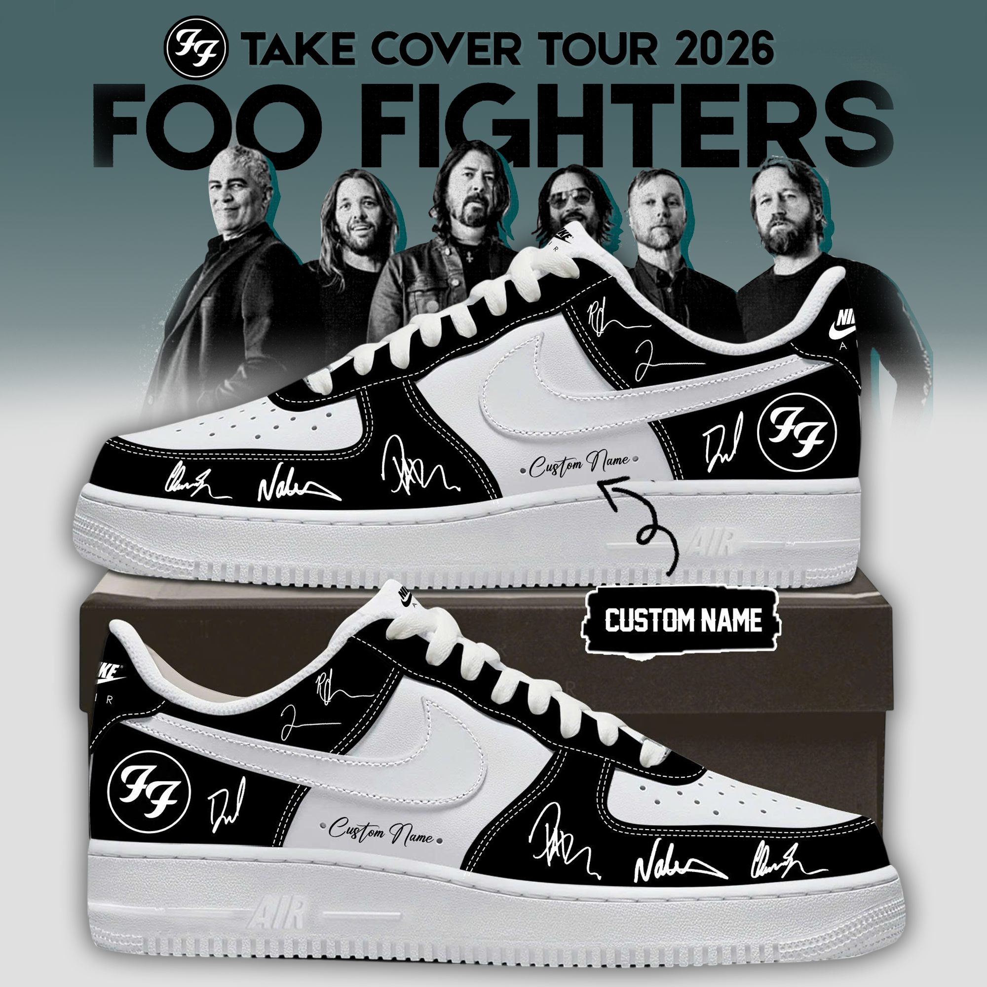 Foo Fighters Take Cover Tour 2026 Signature Streetwear High Top Shoes