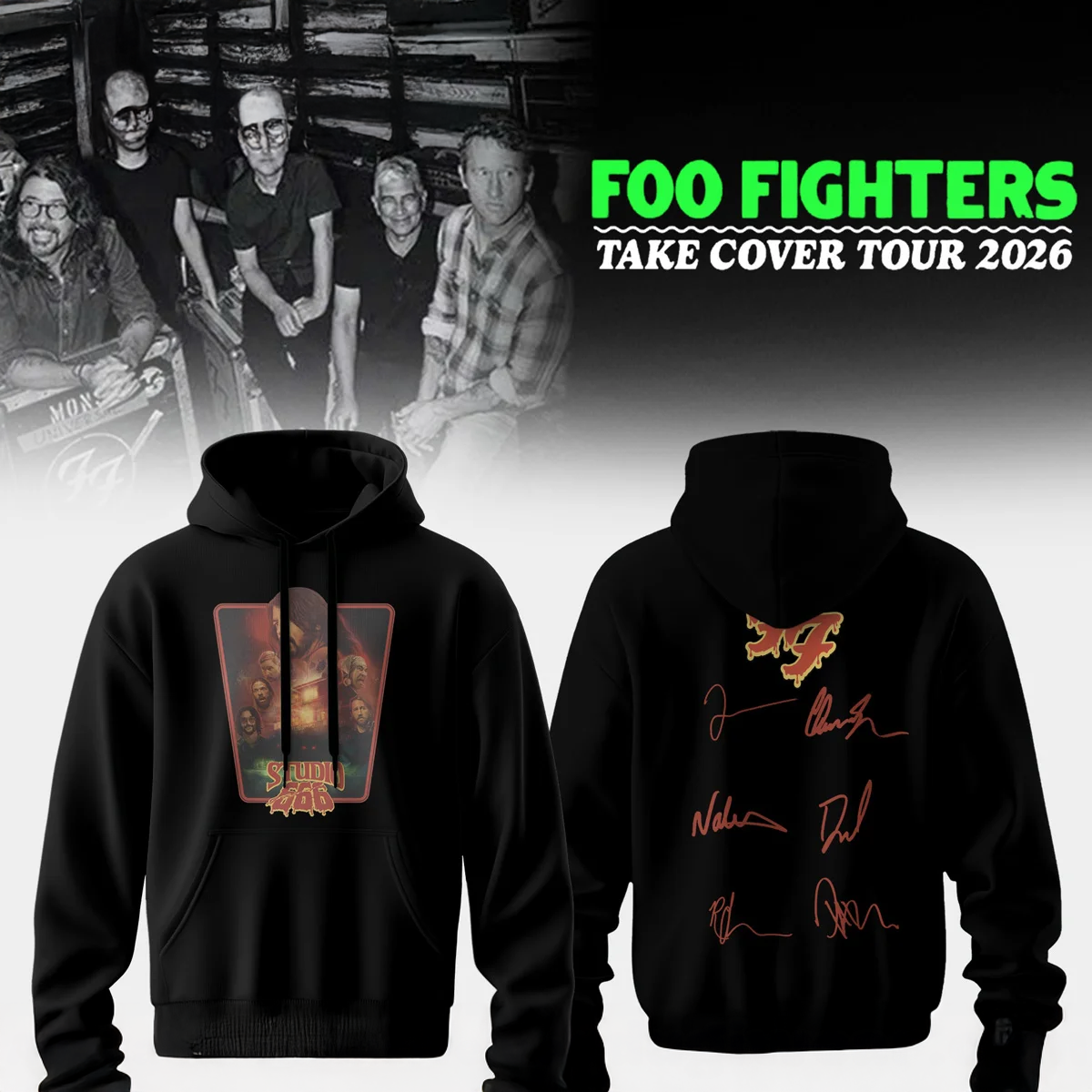 Foo Fighters Take Cover Tour Official T Shirt And Hoodie Collection