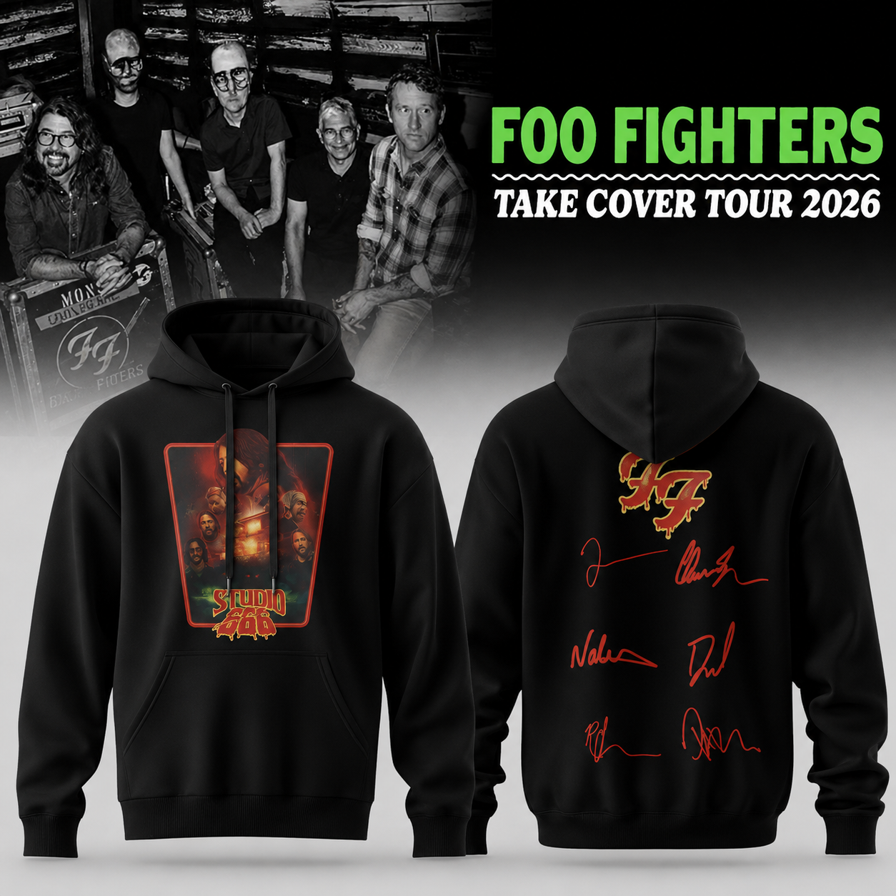 Foo Fighters Take Cover Tour Premium Shirt And Hoodie Collection