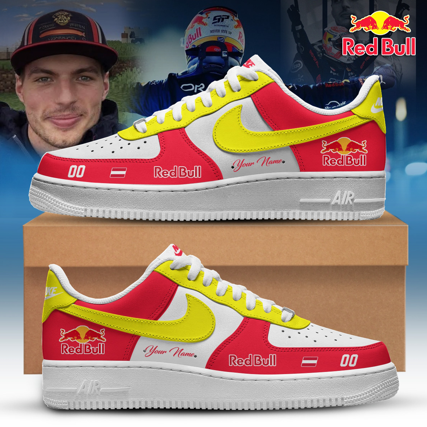 Formula One x Red Bull Racing Custom Nike Air Force 1 Low Sneakers