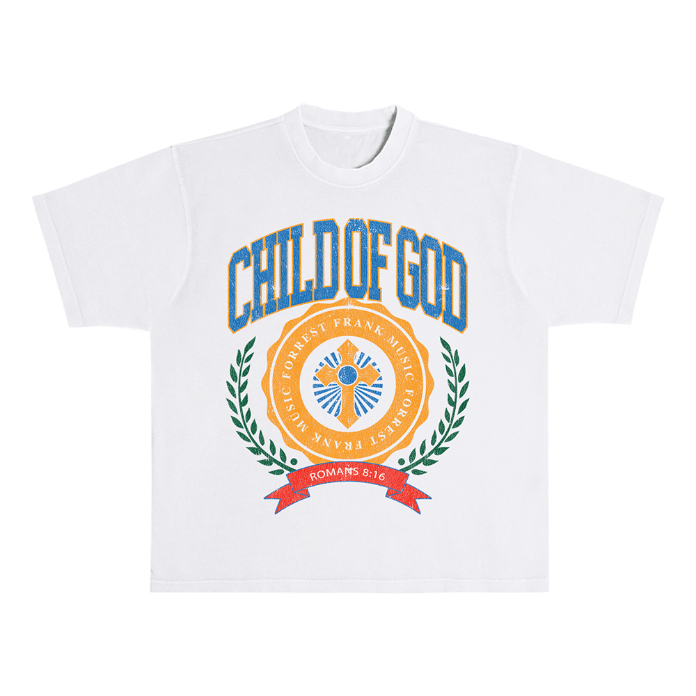 Forrest Frank Merch Forrest Frank Tour Merch Child Of God Shirt COG Crest White TShirt